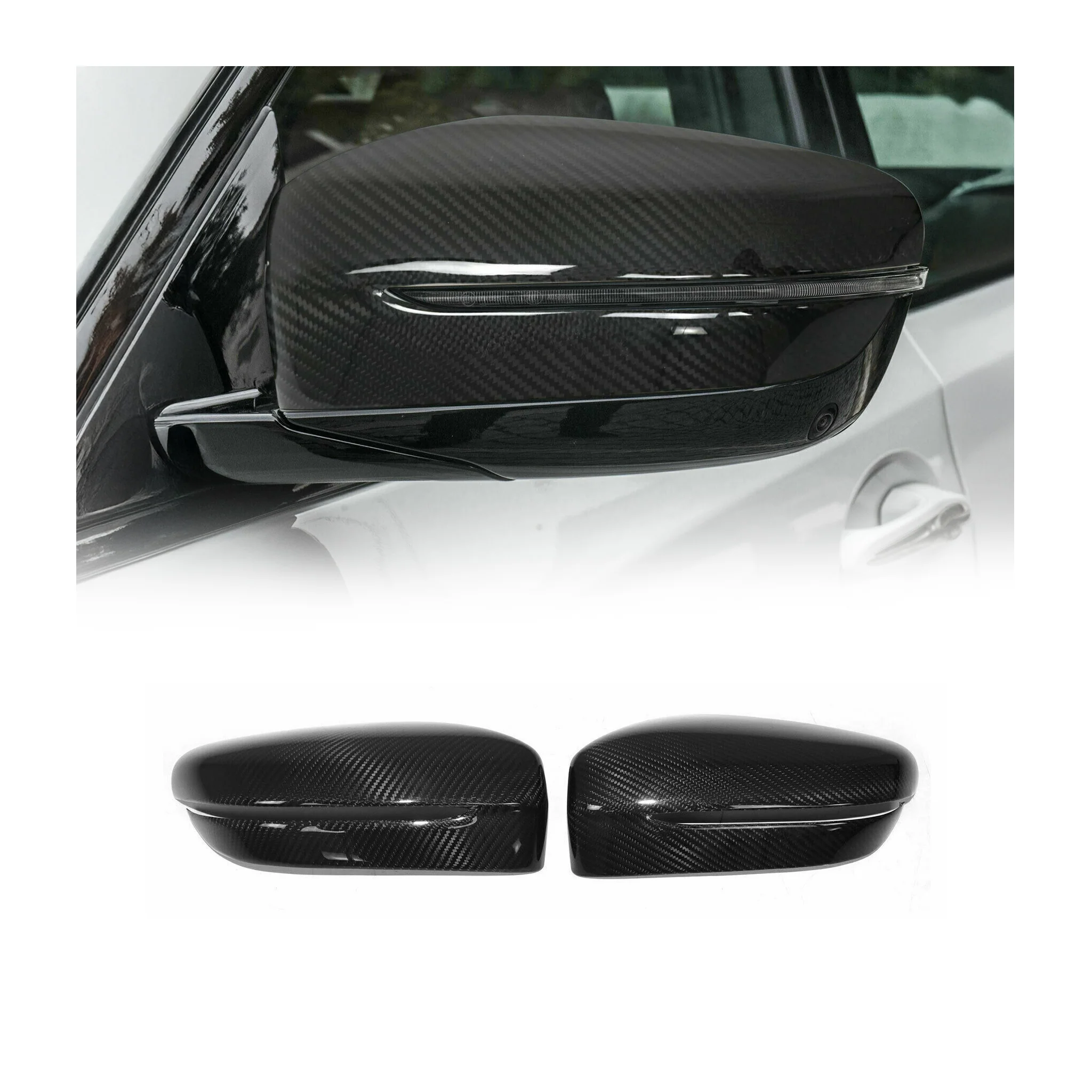 Coques de Rétroviseurs pour BMW 3 Série G20 G21 2019-2026 en Carbone Noir