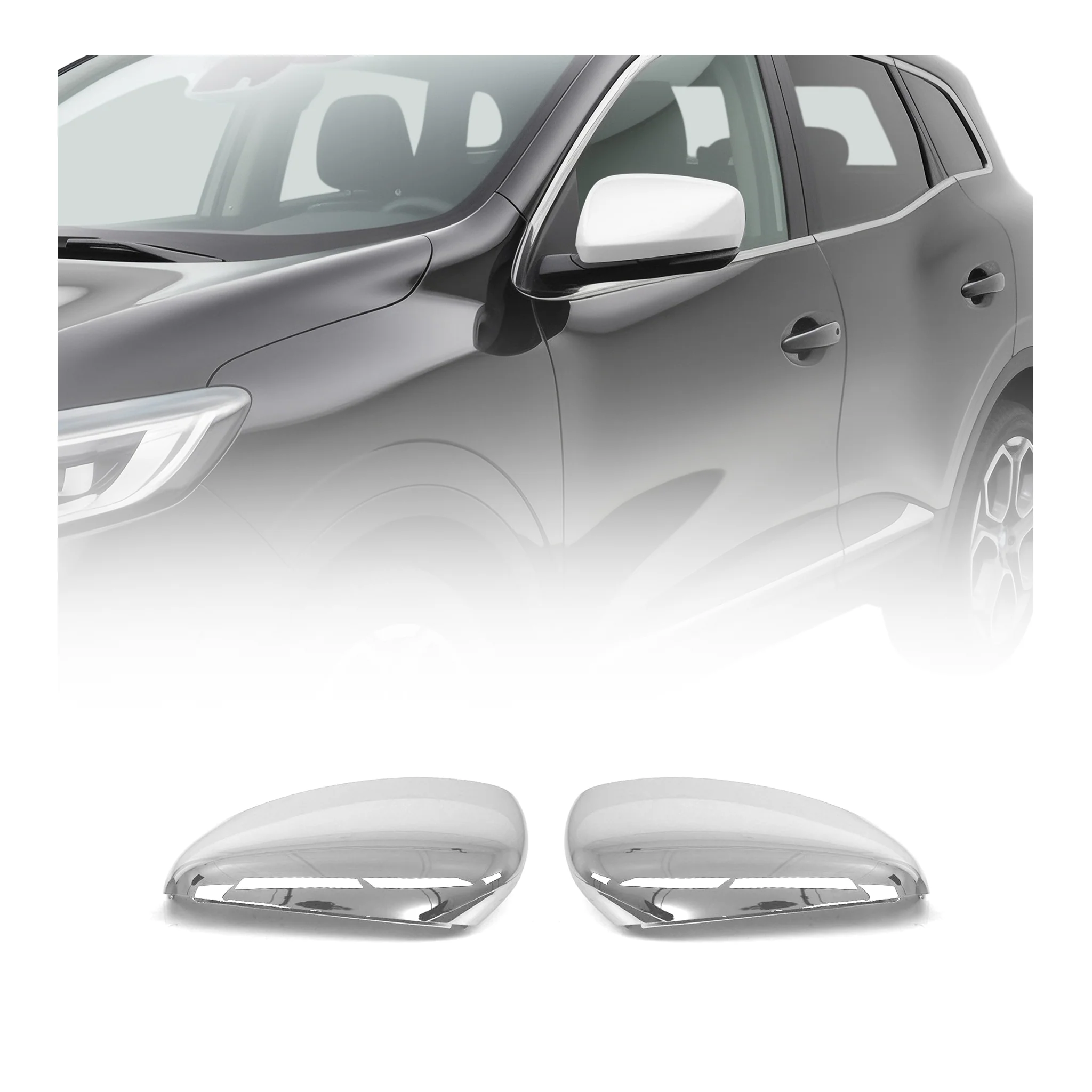 Coques de Rétroviseurs pour Renault Grand Scenic 4 2016-2022 2x ABS Chromé