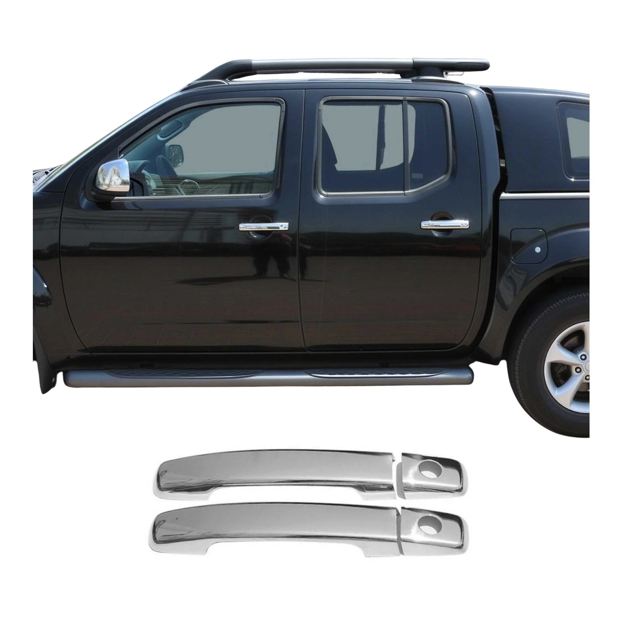 Couverture de poignée de porte pour Nissan Navara 2005-2015 en Acier Inoxydable