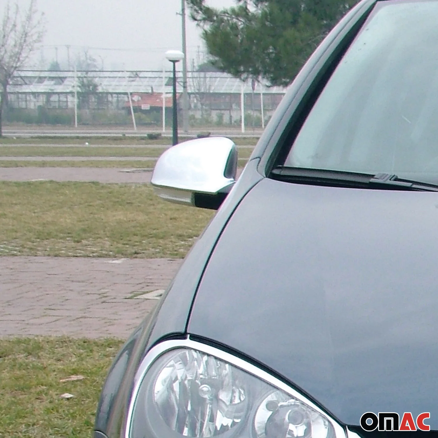 Coques de Rétroviseurs pour VW Golf V 2003-2008 en Acier Inoxy Chromé Argent - Image 3