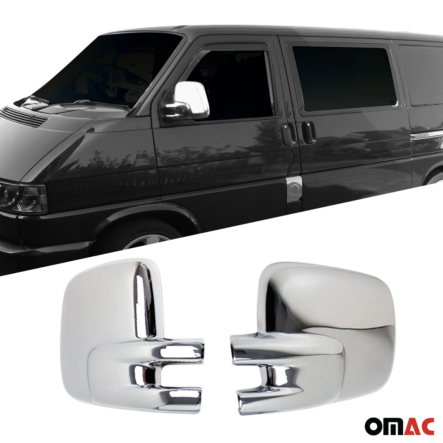 Coques de Rétroviseurs pour VW T4 Transporter 1990-2003 2x Acier Inox Chromé - Image 5