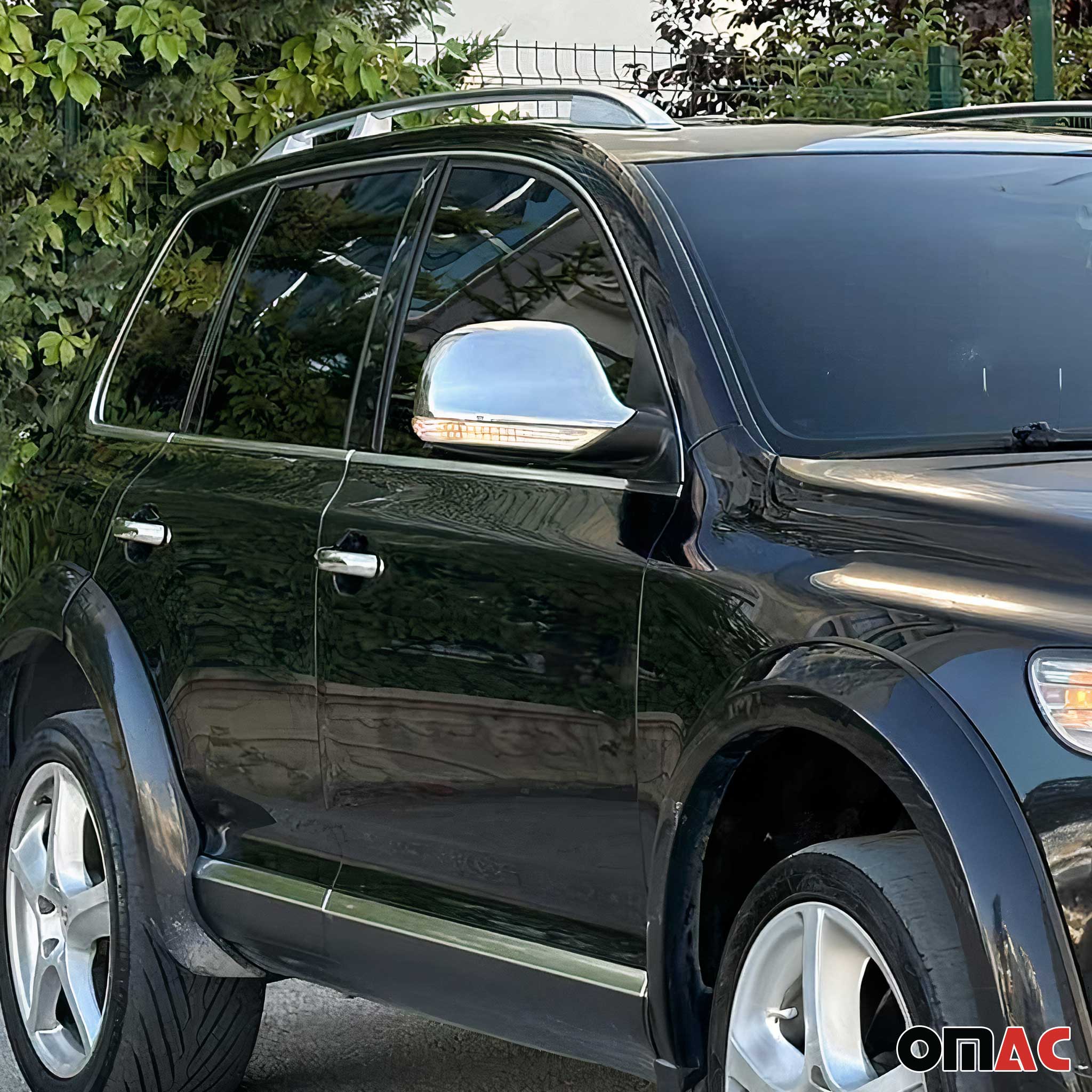 Coques de Rétroviseurs pour VW Touareg I 2007-2010 en Acier Chromé Argent - Image 2