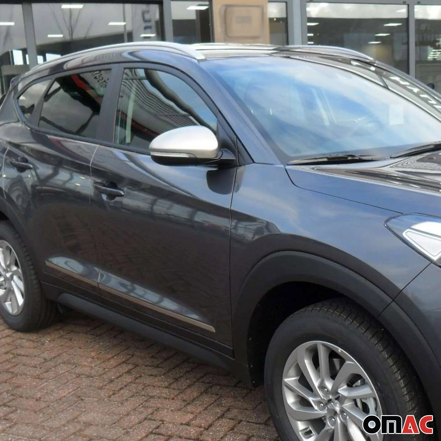 Coques de Rétroviseurs pour Hyundai Tucson 2015-2020 en Acier Chromé Argent - Image 2