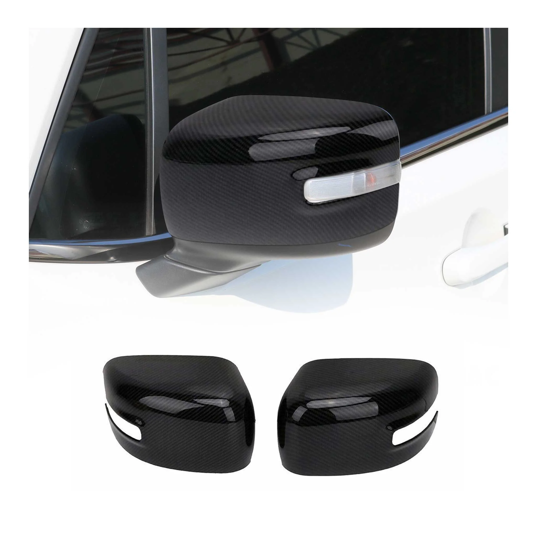 Coques de Rétroviseurs pour Jeep Renegade 2015-2021 en Carbone Noir