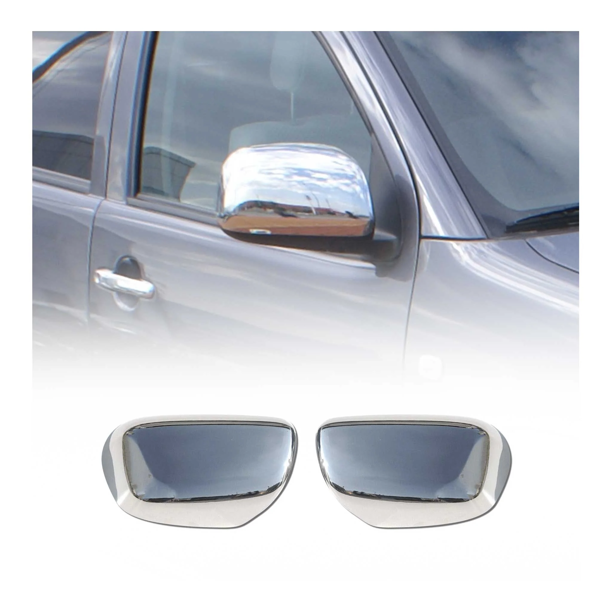 Coques de Rétroviseurs pour Toyota Hiace 1995-2012 en Acier Chromé Argent