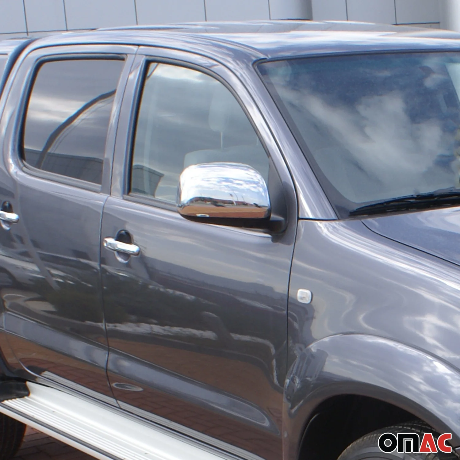 Coques de Rétroviseurs pour Toyota Hiace 1995-2012 en Acier Chromé Argent - Image 2