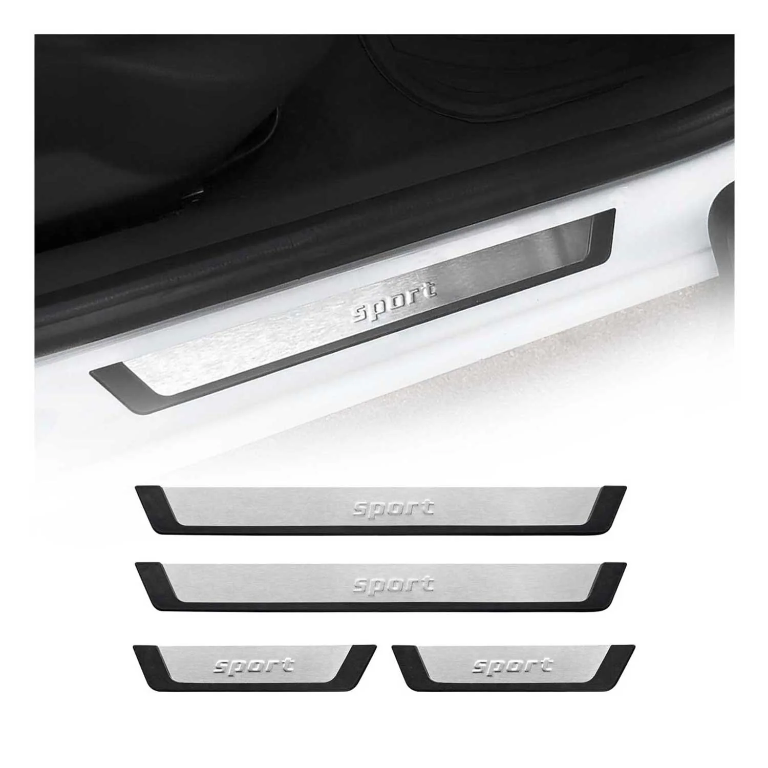 Couverture de Seuil de porte pour VW Polo Golf Bora Atlas chromé Brossé 4Pcs