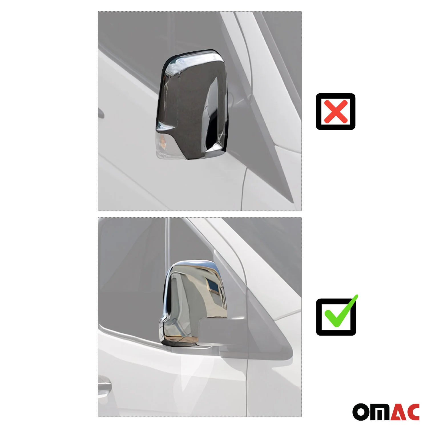Coques de Rétroviseurs pour Mercedes Sprinter 907-910 2018-2026 en Acier Argenté - Image 3