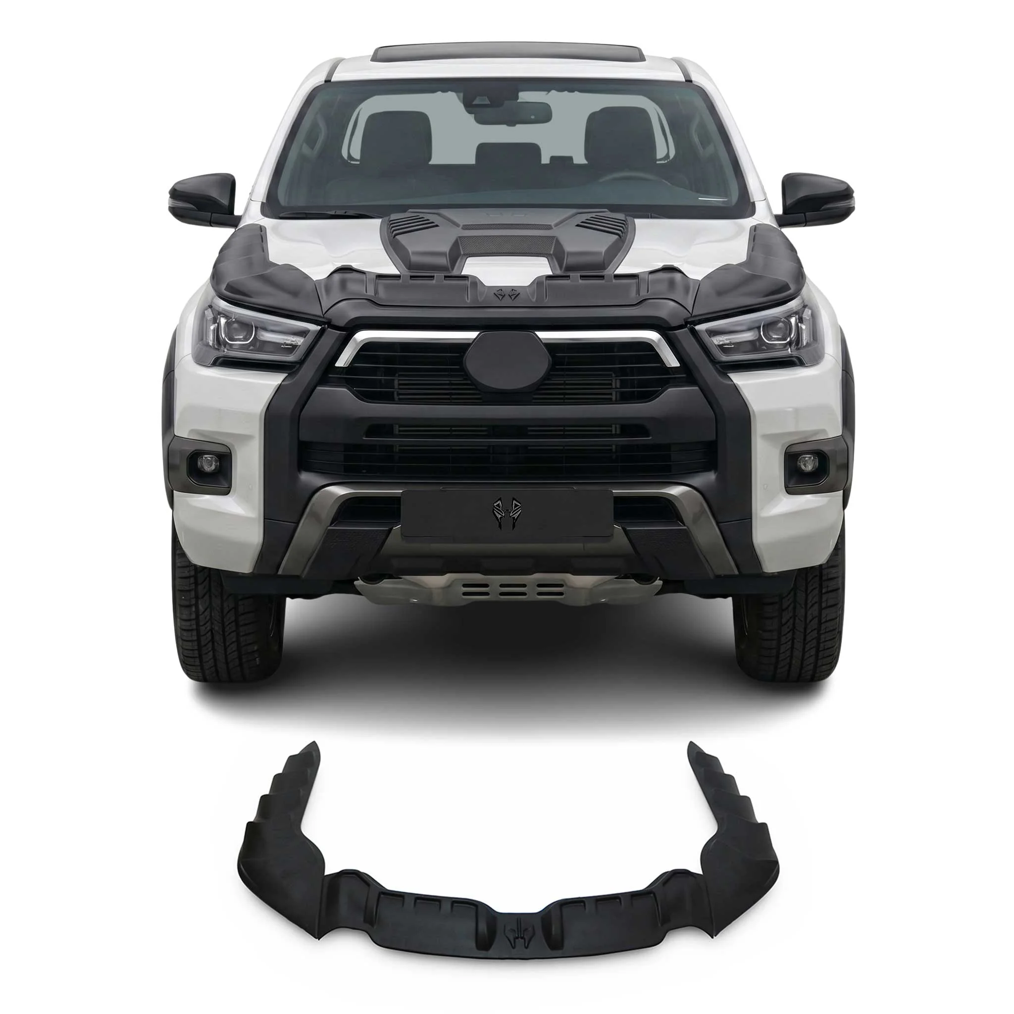 Déflecteur de Capot pour Toyota Hilux VIII 2021-2026 Facelift ABS Noir 3 Pcs