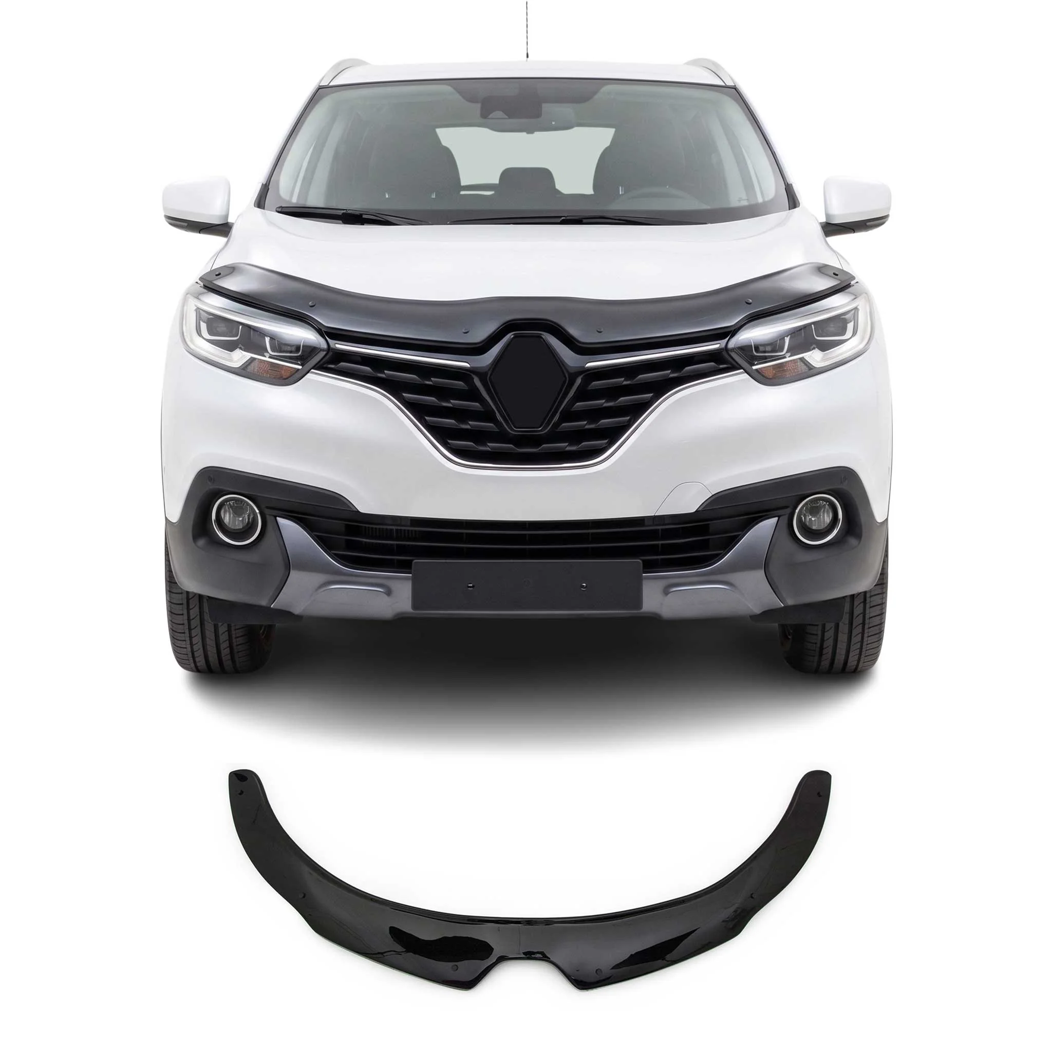 Deflecteurs d'air capot de voiture pour Renault Kadjar 2015-2021 Acrylique Noir
