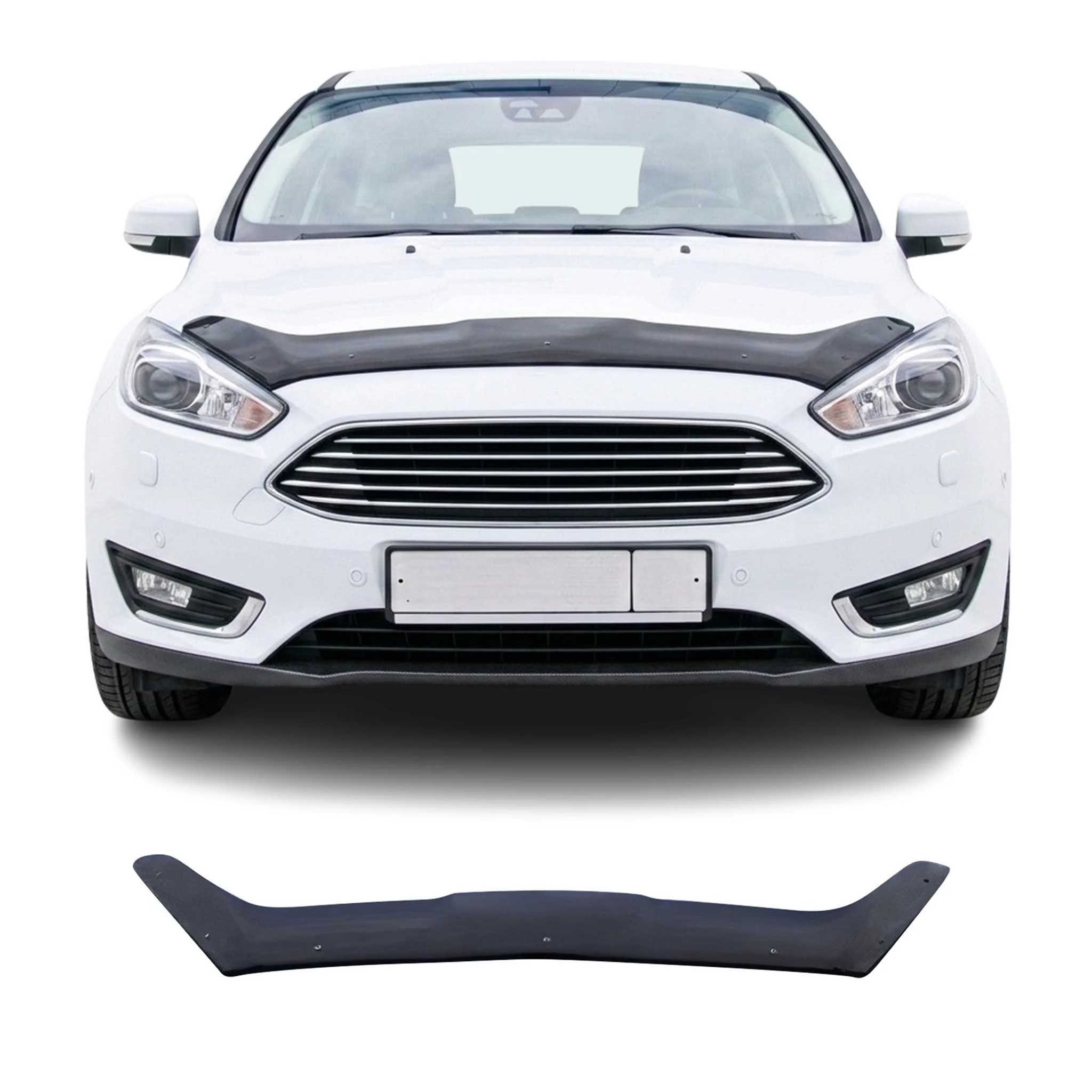 Deflecteurs d'air capot de voiture pour Ford Focus 2015-2018 Acrylique Noir