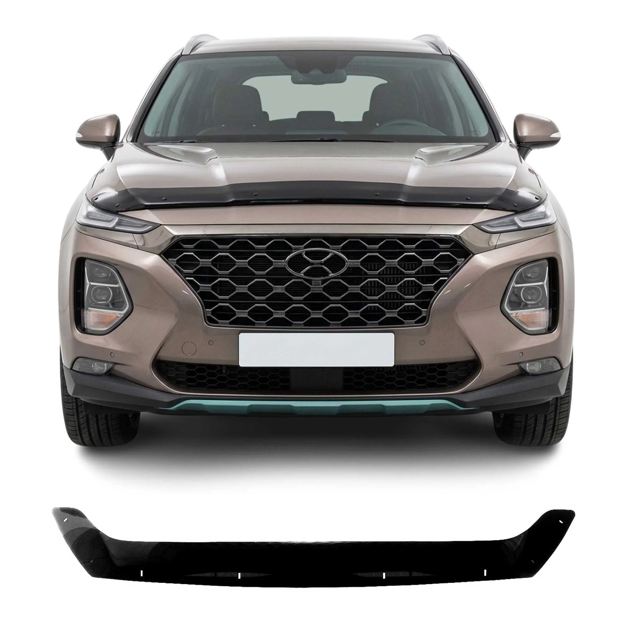 Deflecteurs d'air capot de voiture pour Hyundai Santa Fe 2018-21 Acrylique Noir