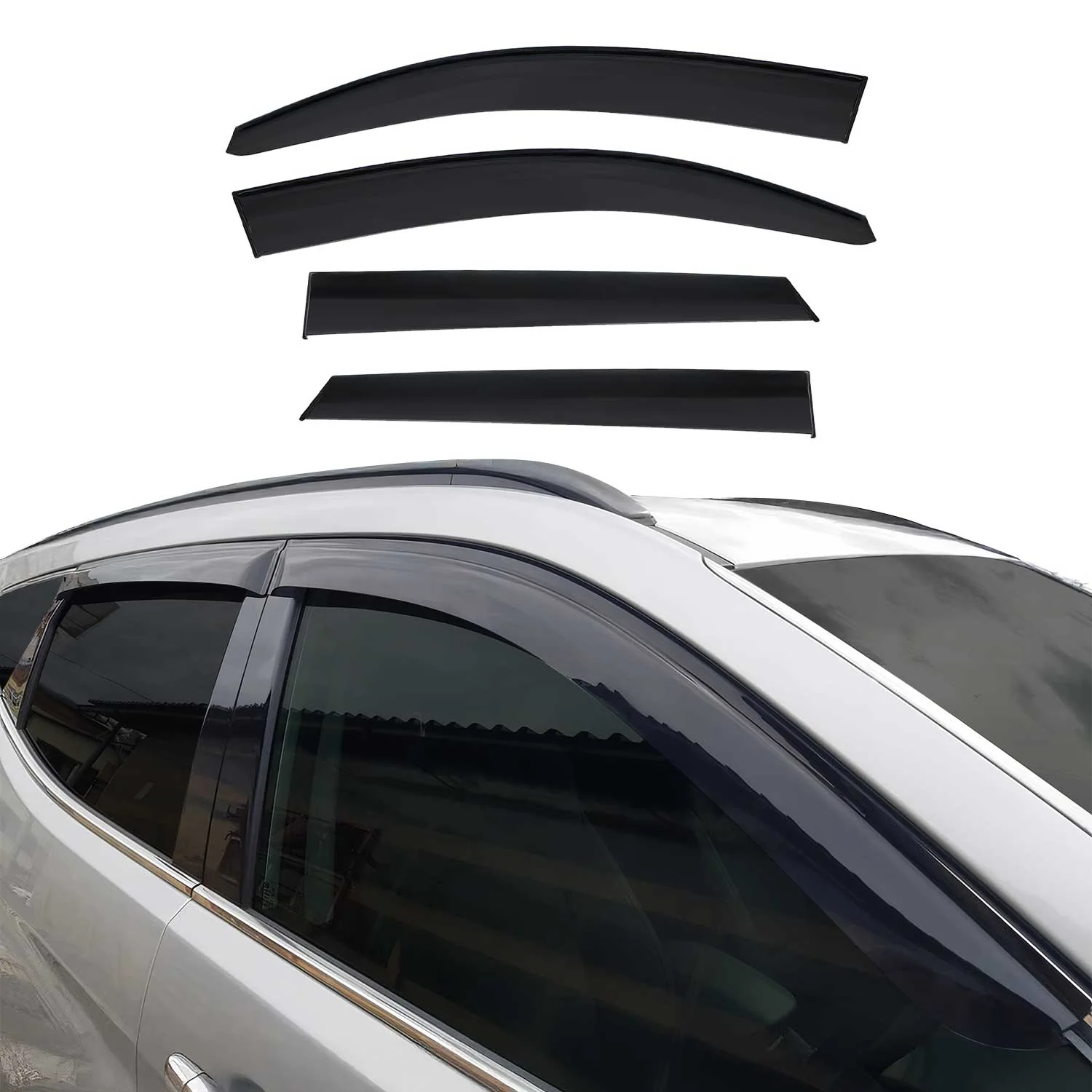 Déflecteurs De Vent Pluie D'air pour Hyundai Tucson 2016-2021 Acrylique 4 Pcs