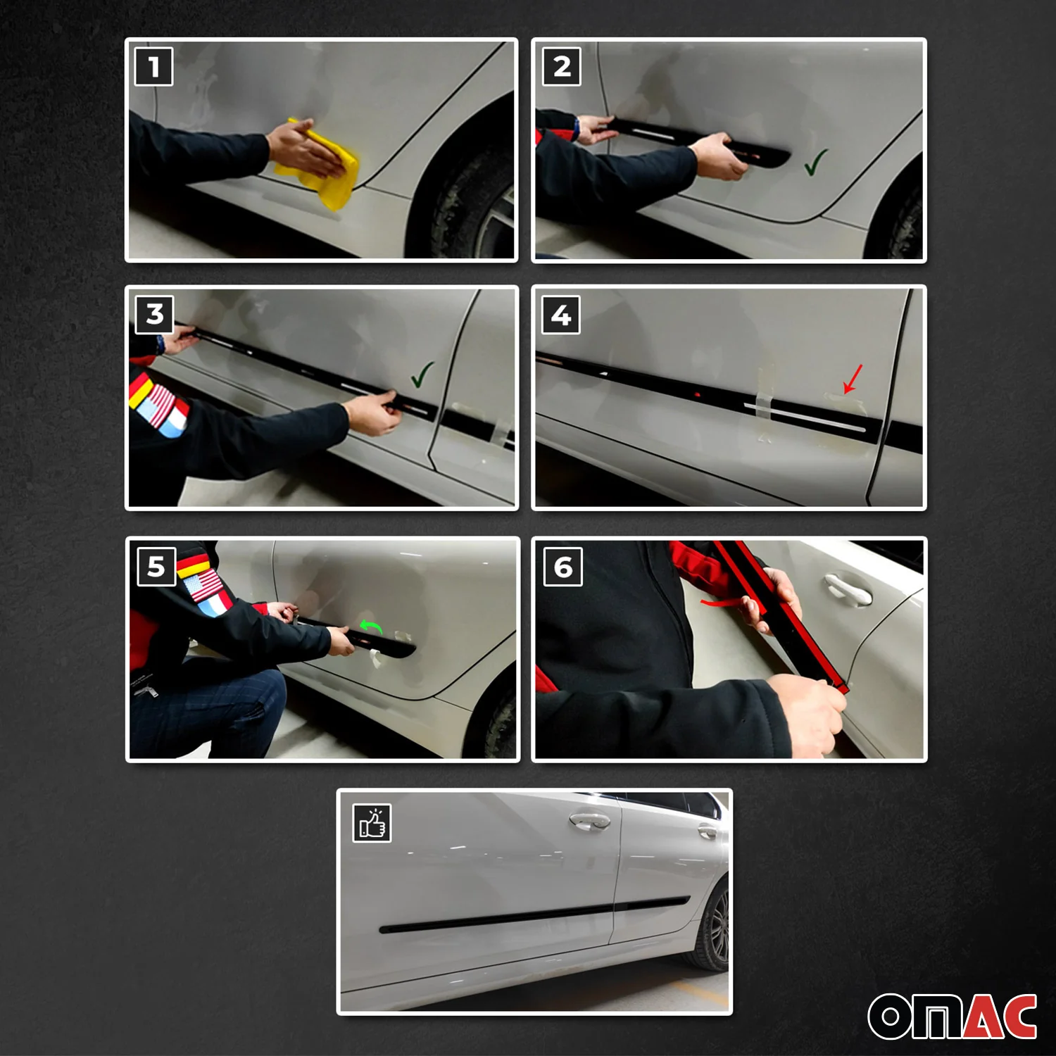 Garniture baguette de porte latérale pour Opel Mokka-e/Mokka 2021-2026 Noir 4Pcs - Image 5