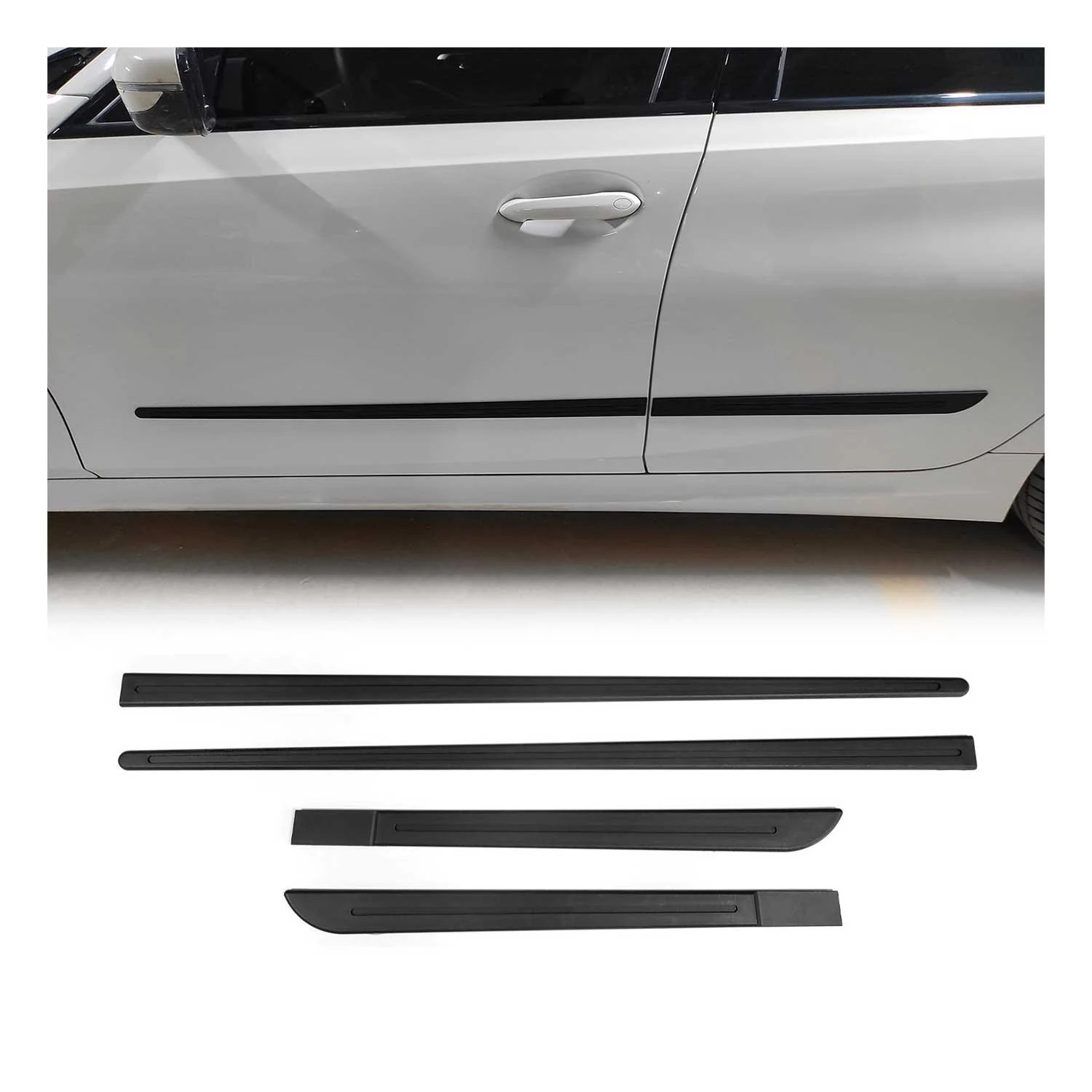 Garniture baguette de porte latérale pour Seal U / BYD Atto 3 2022-2026 Noir 4x