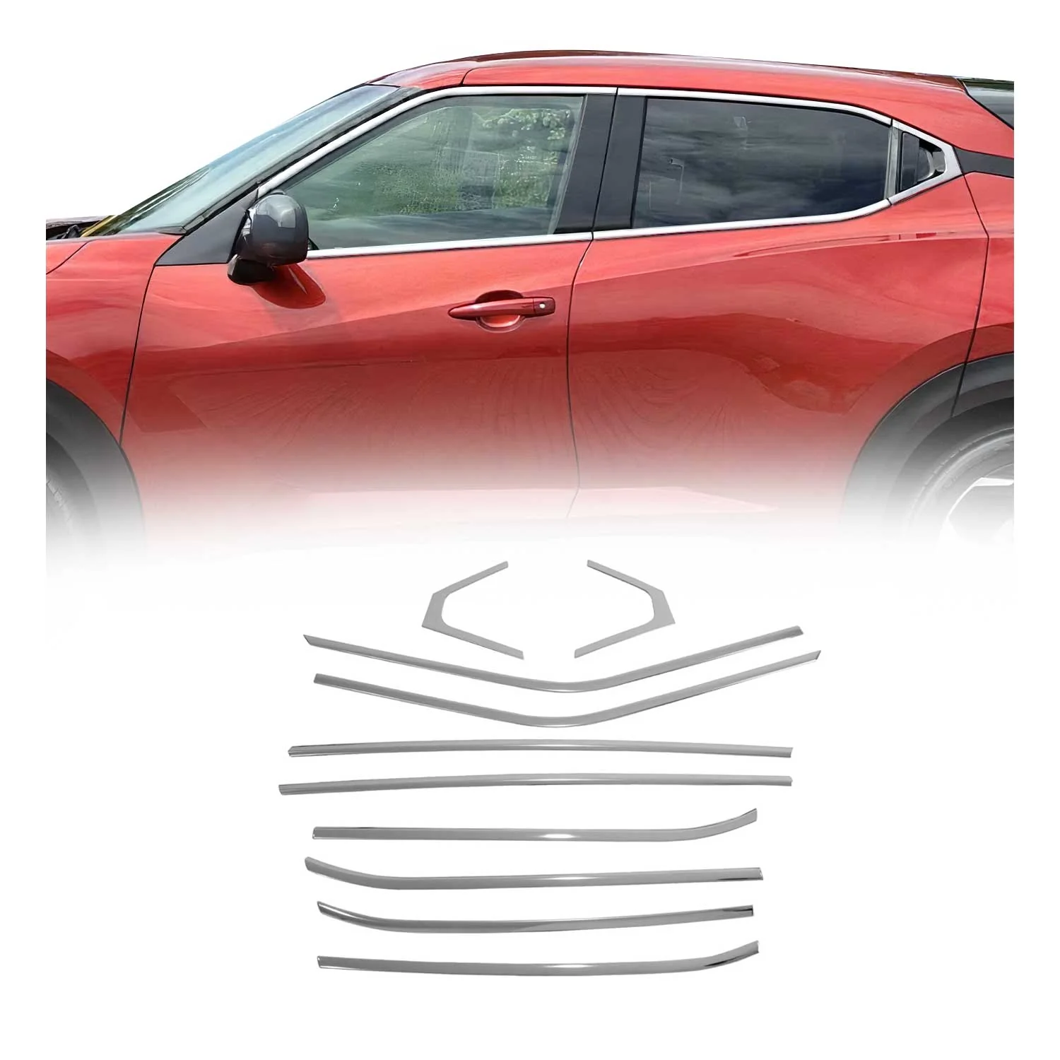 Garniture de Fenêtre pour Nissan Juke SUV 2019-2026 Acier Inox Brillant 10Pcs