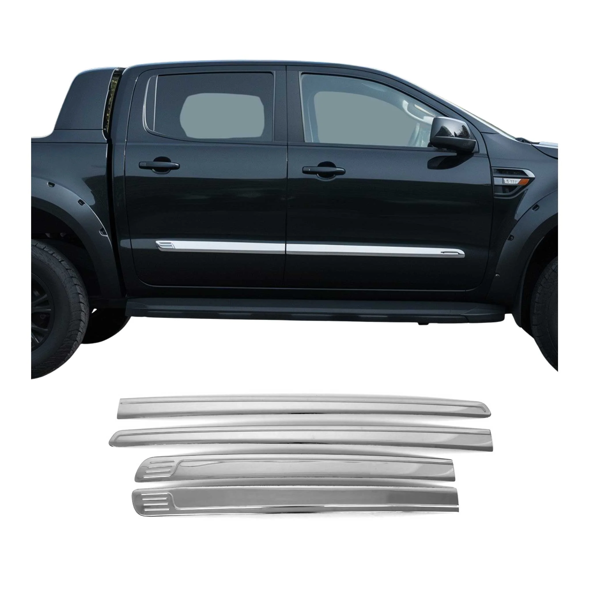 Garniture Baguette de porte latérale pour Ford Ranger 2019-2024 acier inox 4Pcs