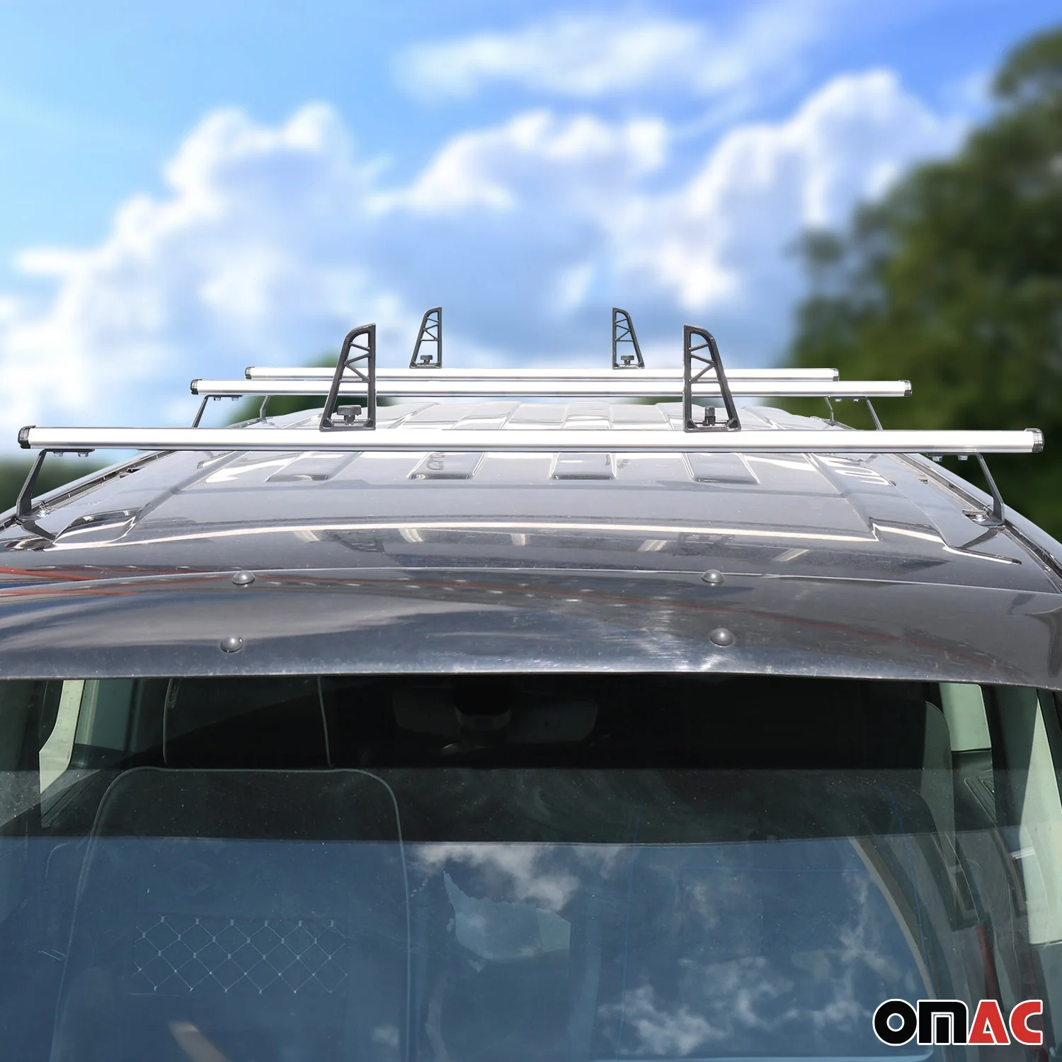 Kit 3Pcs Barres De Toit + butées de charge  pour VW T7 Multivan 2021-2026 Gris - Image 4