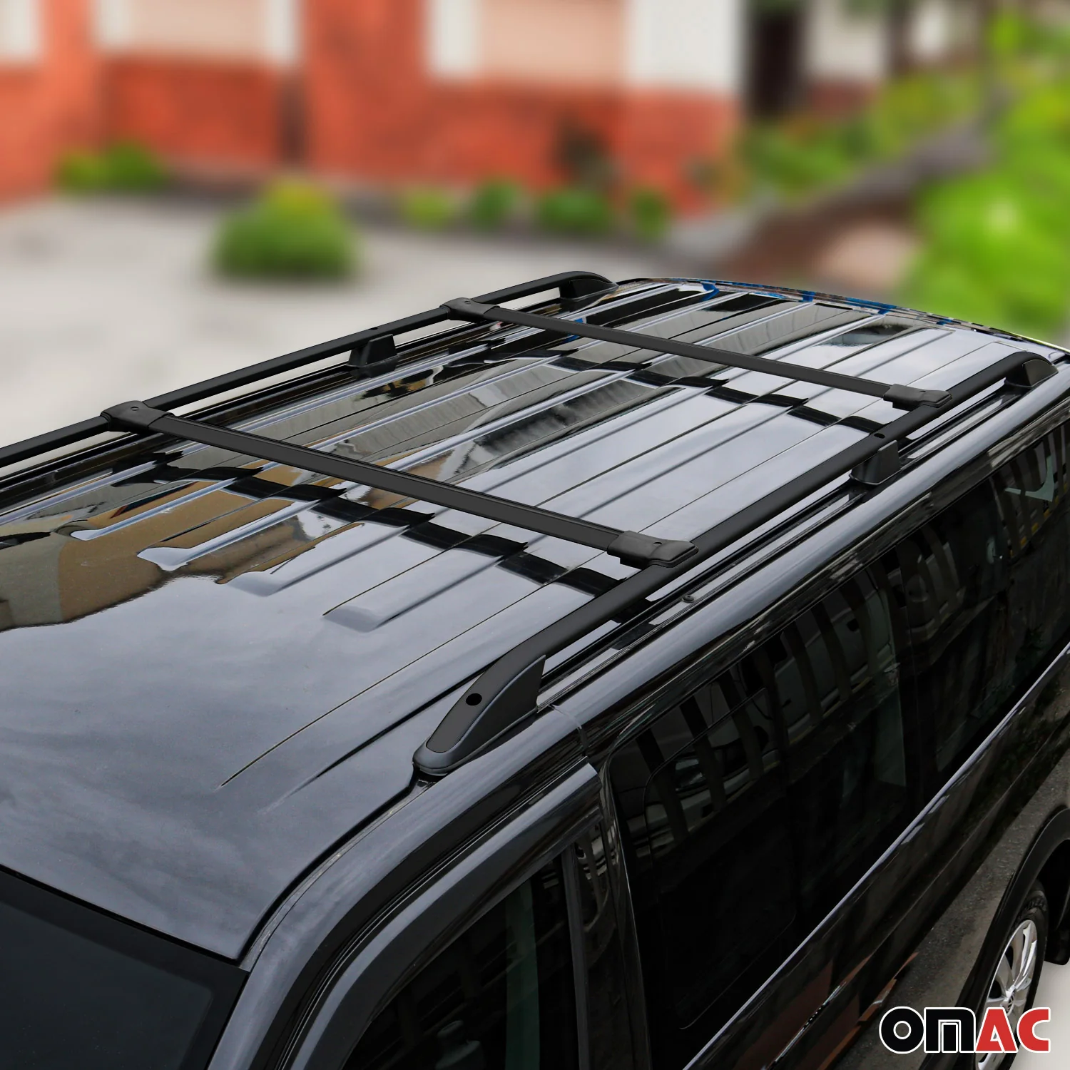 Kit Barres de toit pour Ford Connect 2002-2014 L1 Empattement Court Alu Noir 4x - Image 2
