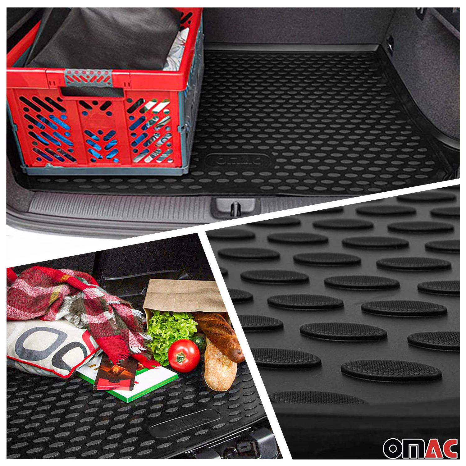Kit Tapis de sol et coffre pour Mercedes Classe C W205 2014-2021 Caoutchouc Noir - Image 3