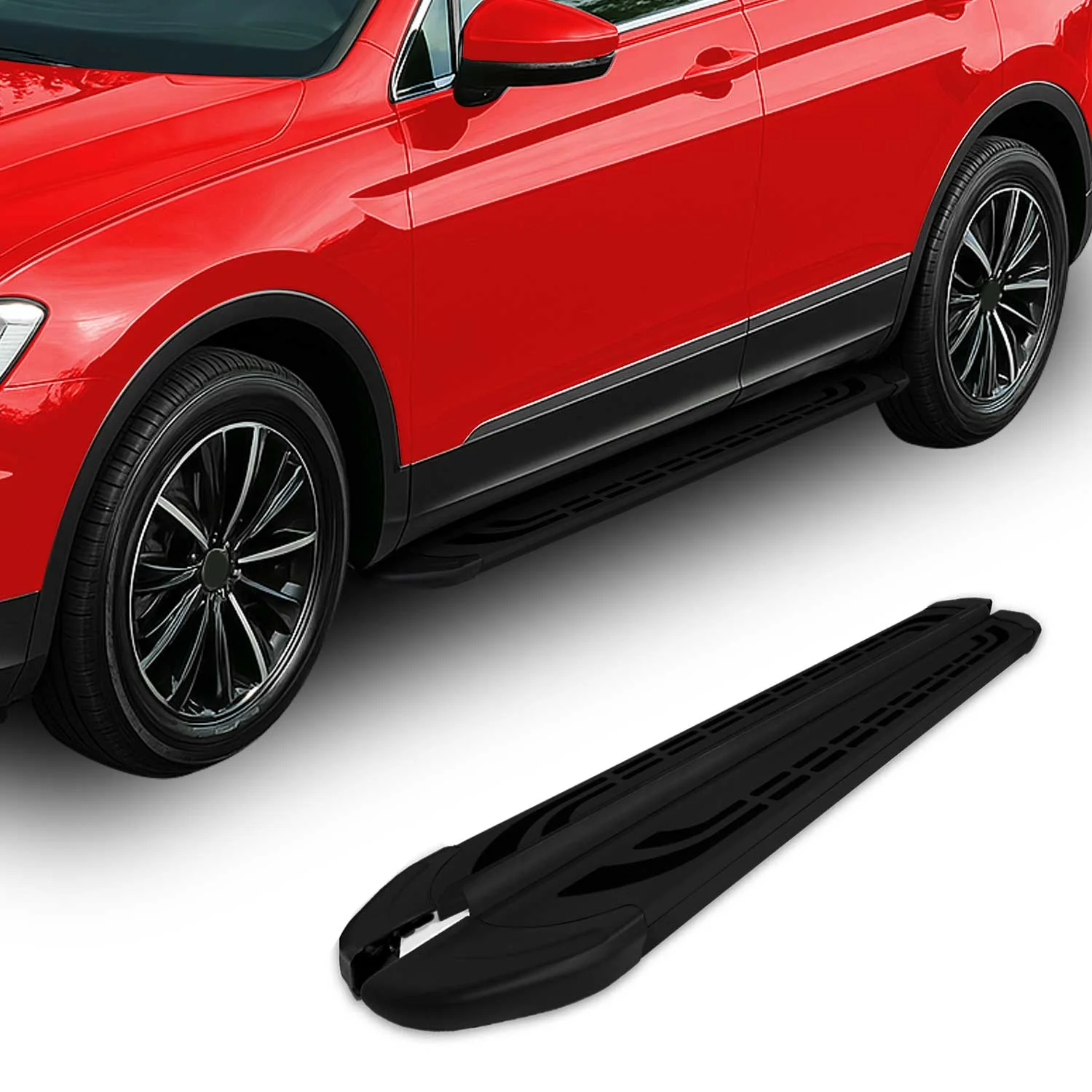 Marchepieds Latéraux pédale pour Jeep Compass 2017-2024 Aluminium Noir 2Pcs - Image 2