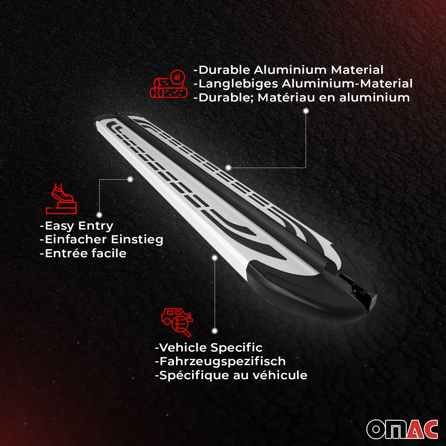 Marchepieds Latéraux pédale pour Mitsubishi ASX 2010-2022 Aluminium Gris 2Pcs - Image 4