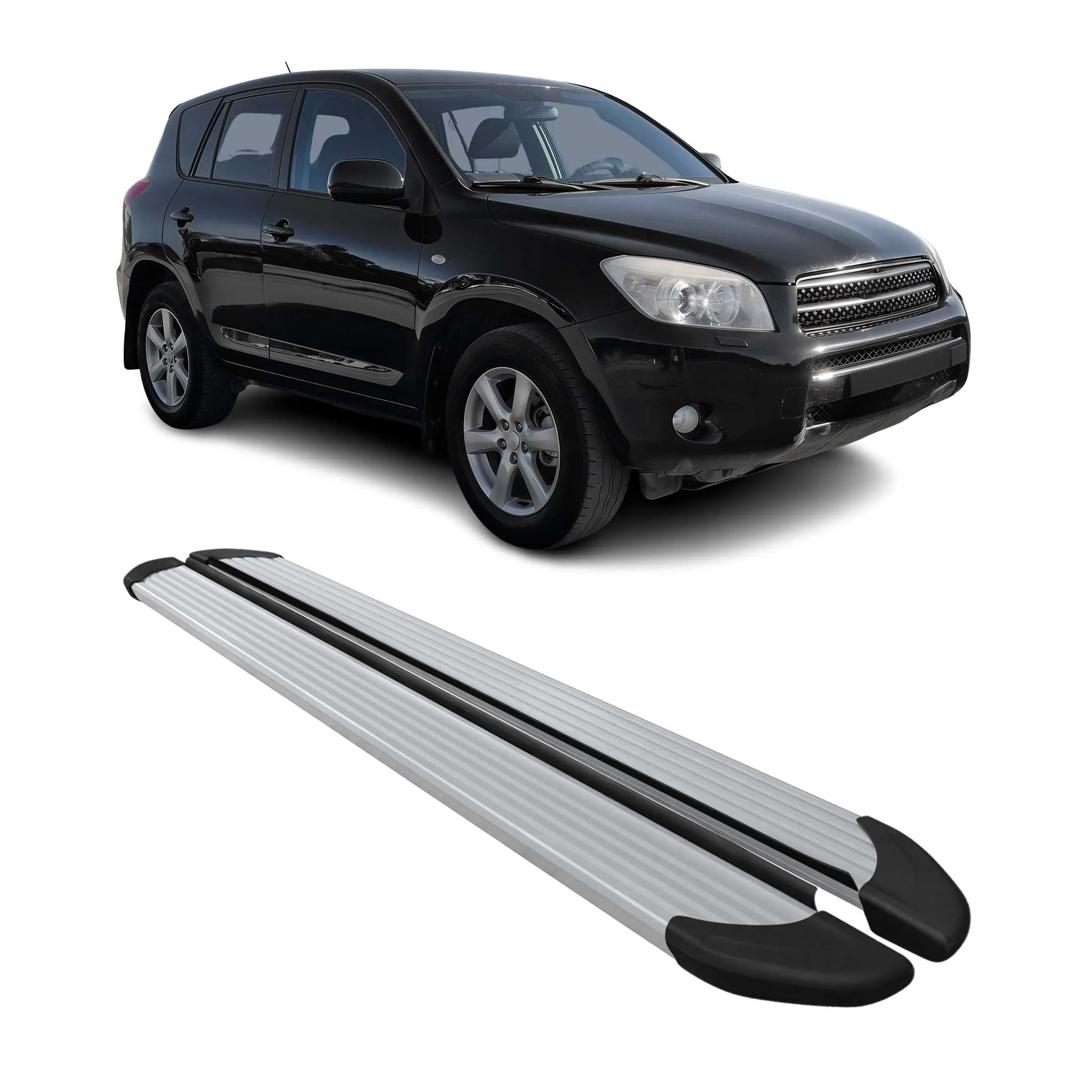 Marchepieds Latéraux pédale pour Toyota RAV4 2005-2011 Aluminium Argent 2Pcs