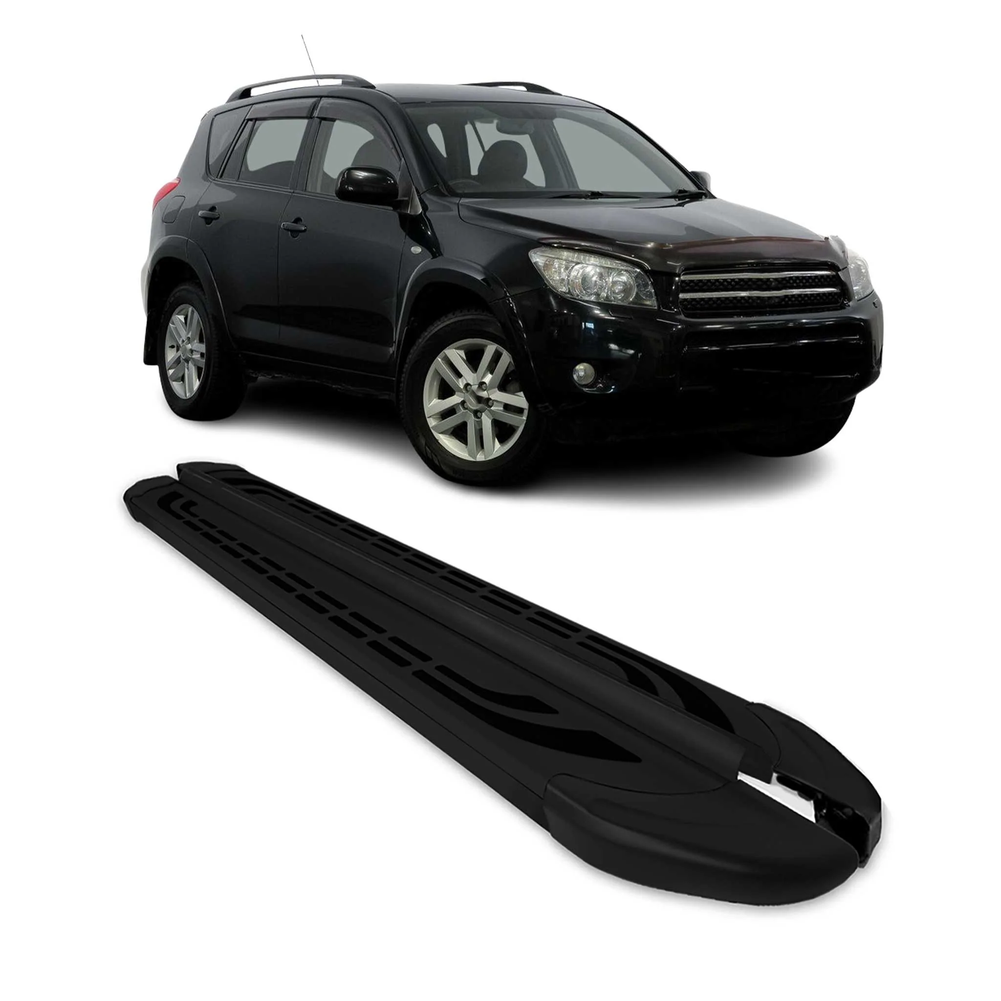 Marchepieds Latéraux pédale pour Toyota RAV4 2005-2011 Aluminium Noir 2Pcs