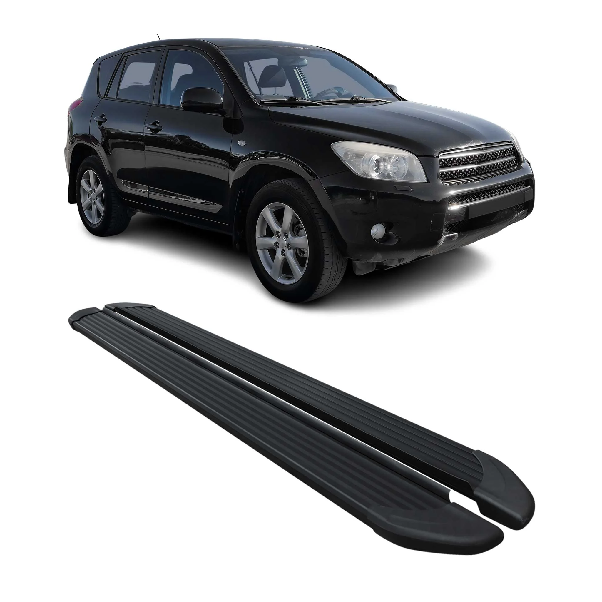 Marchepieds Latéraux pédale pour Toyota RAV4 2005-2011 Noir Aluminium 2Pcs