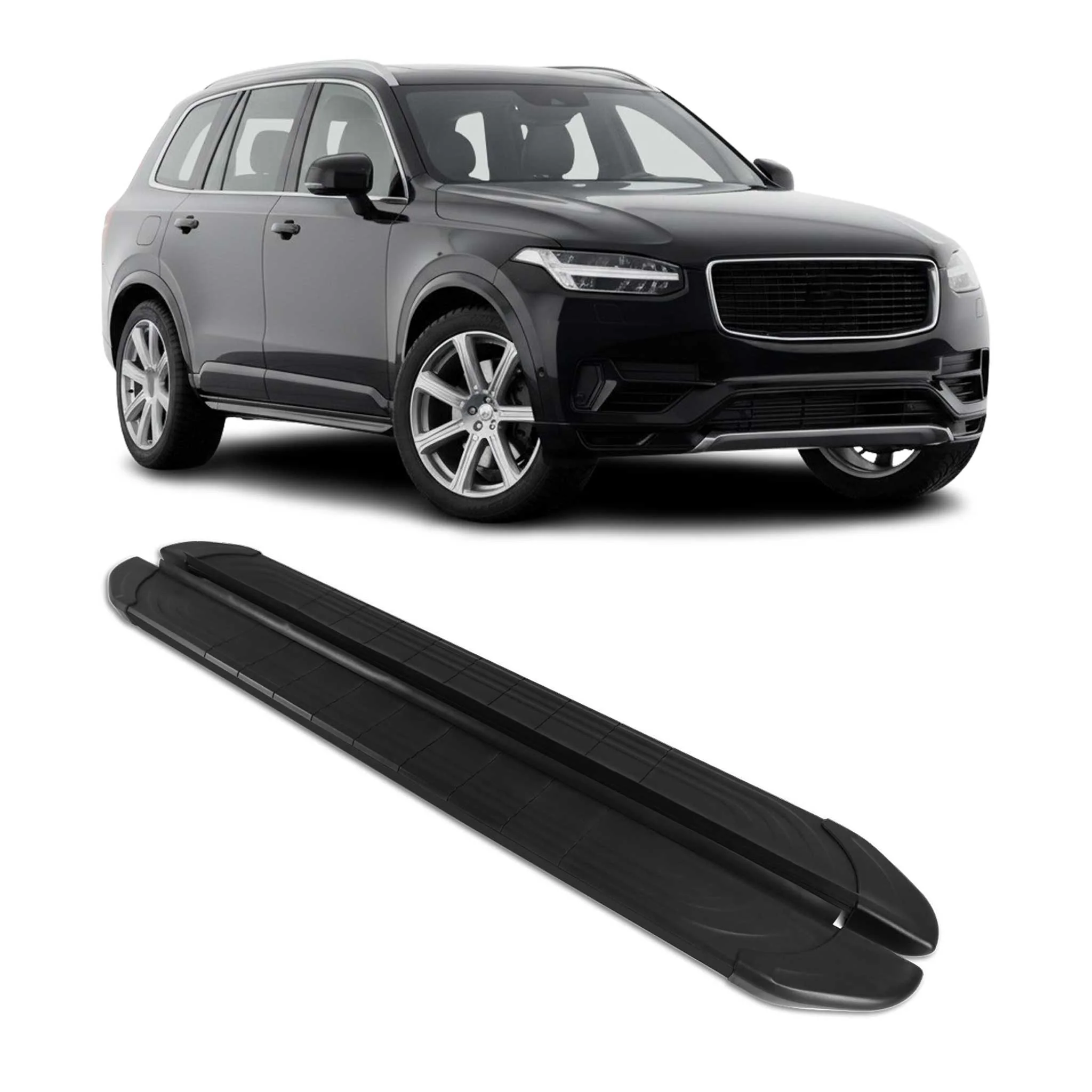 Marchepieds Latéraux pédale pour Volvo XC90 2015-2026 2Pcs Aluminium Noir