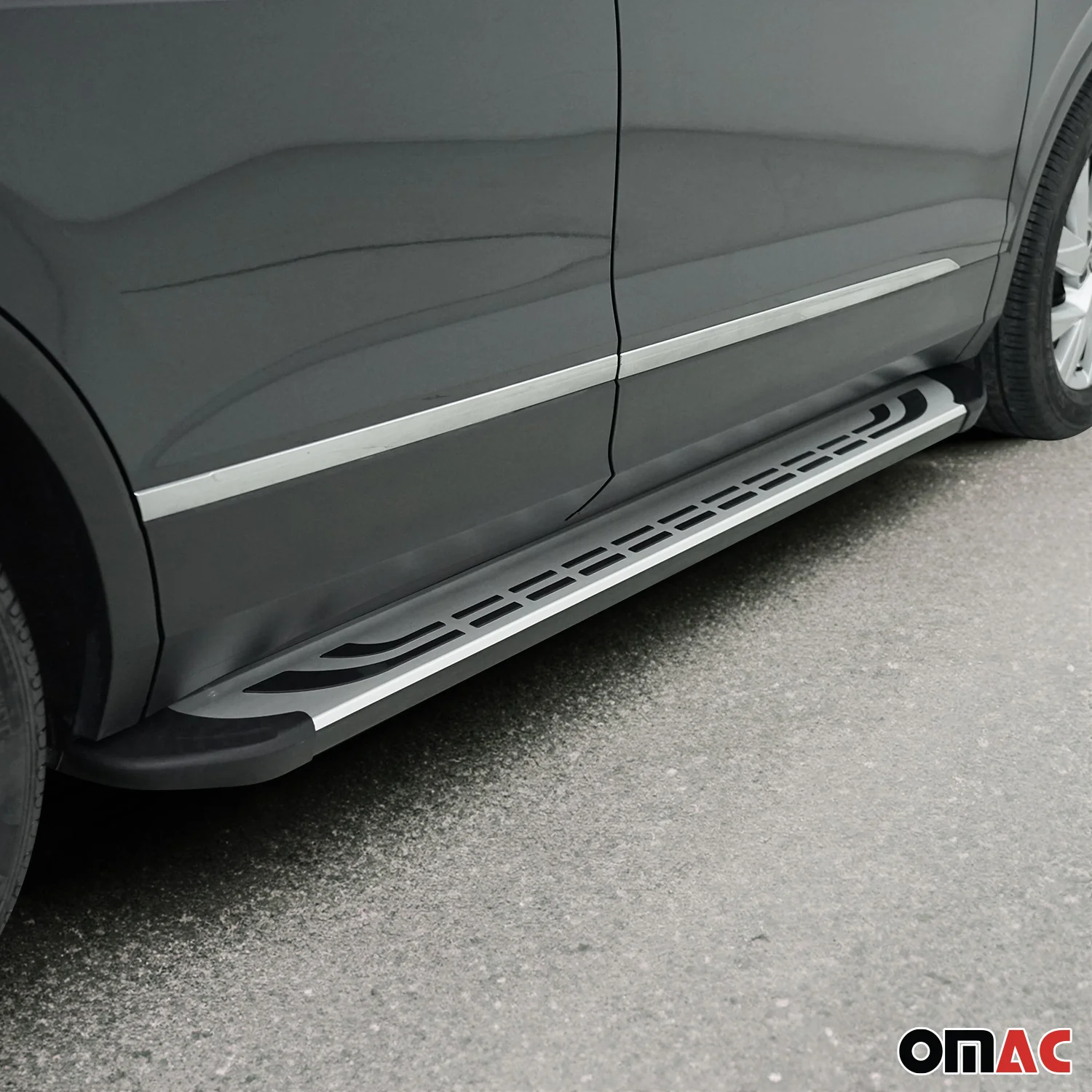 Marchepieds latéraux pédale pour VW Tiguan mk2 2016-2020 Pre-FL Alu Gris Noir 2x - Image 3