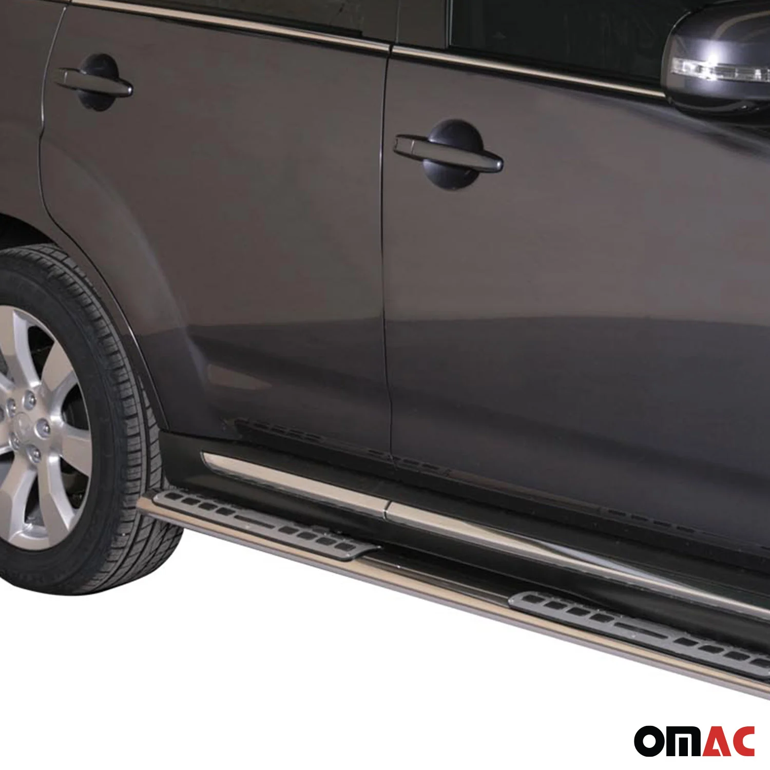 Marchepieds Latéraux pour Mitsubishi Outlander 2010-2012 Acier Inoxydable Argent - Image 3