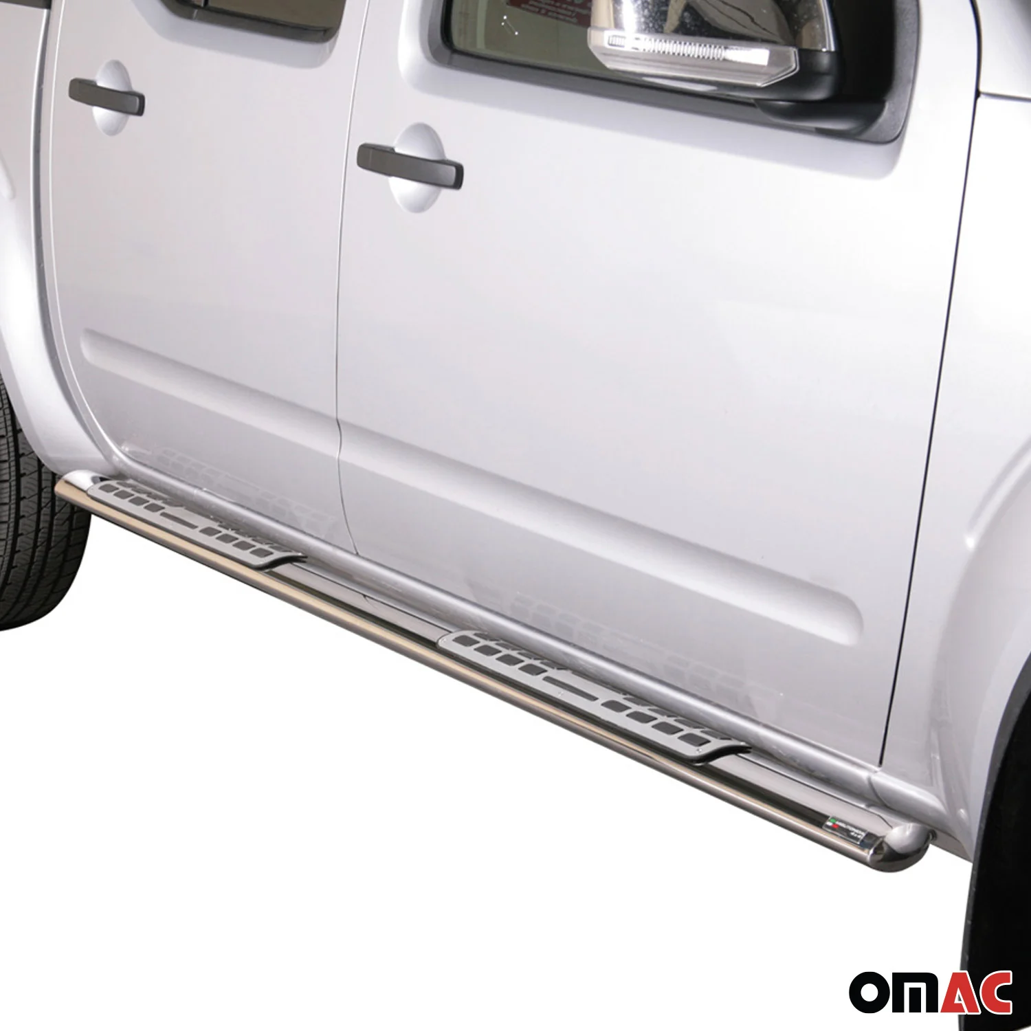 Marchepieds Latéraux pour Nissan Navara Double Cab 2010-2014 Acier Inoxy Argent - Image 3
