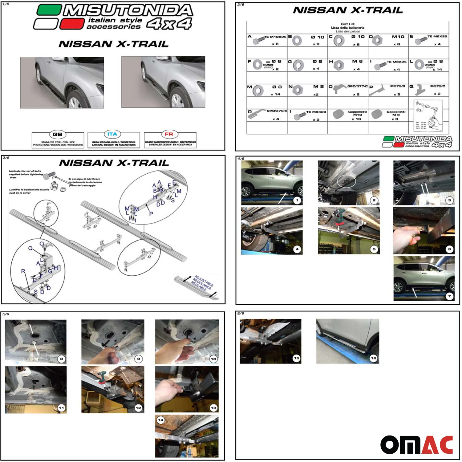 Marchepieds Latéraux pour Nissan X-Trail 2015-2017 Acier Inoxydable Noir - Image 4