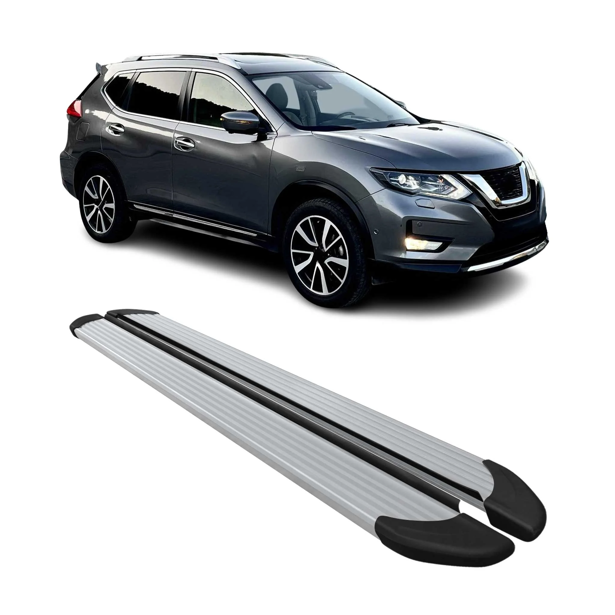 Marchepieds Latéraux pour Nissan X-Trail T32 2013-2021 Aluminium Argent 2Pcs