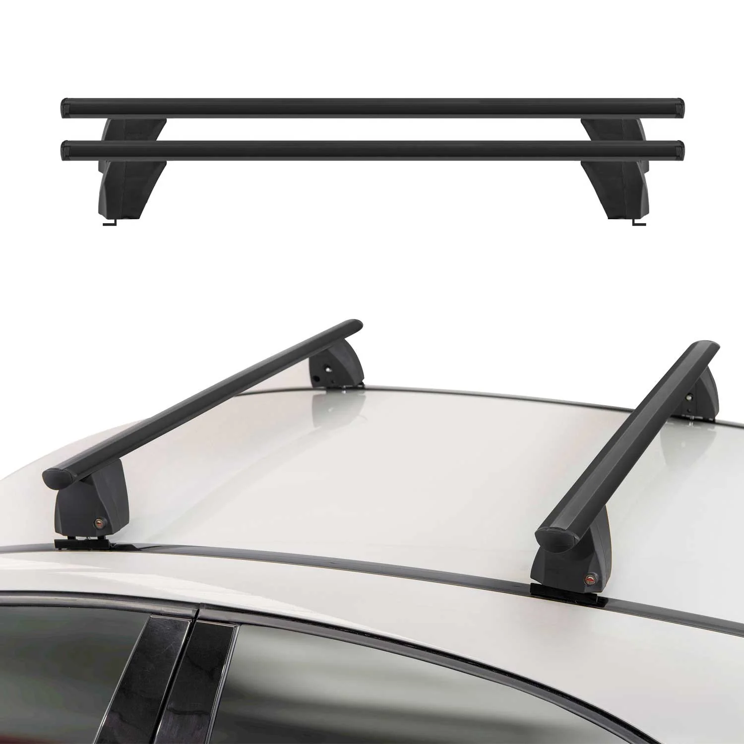 Menabo Barres de toit Transversales pour Mercedes CLS C218 2010-2018 Alu Noir - Image 2