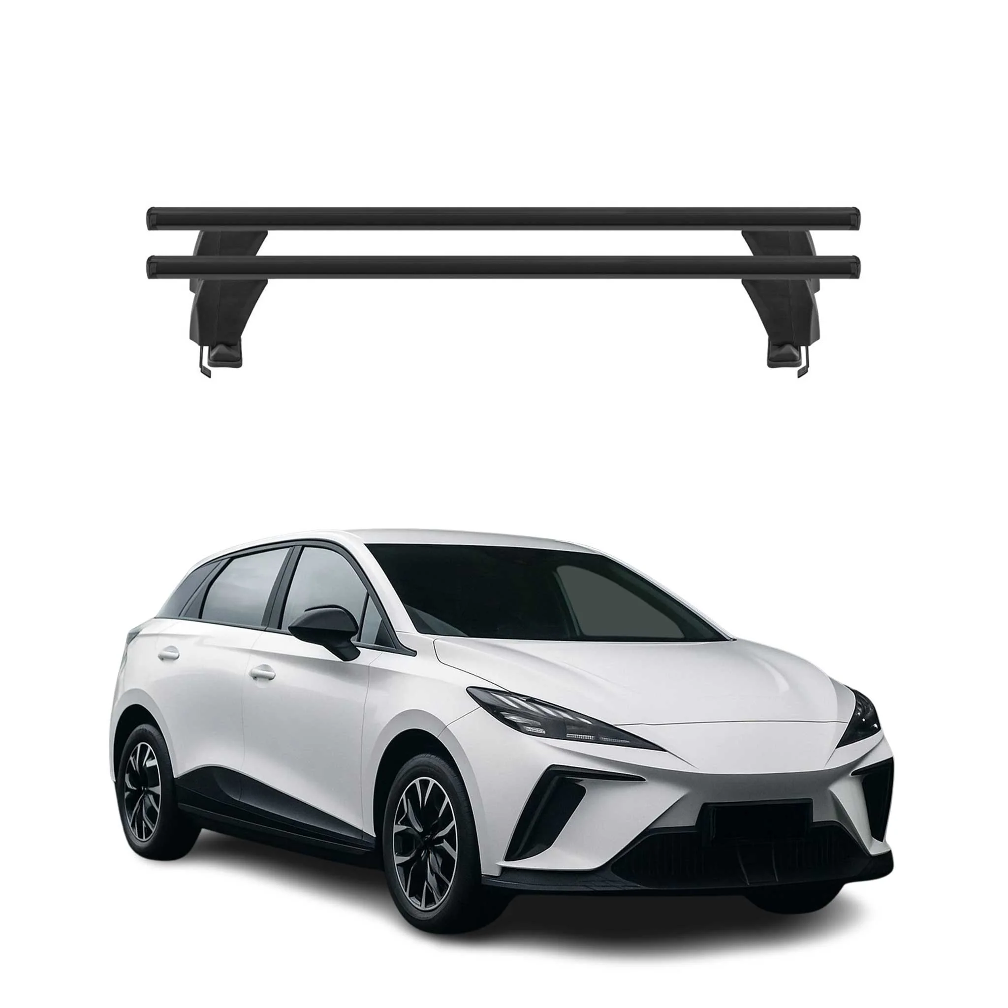 Menabo Barres de toit transversales pour MG MG4 2022-2026 Alu Noir 2x
