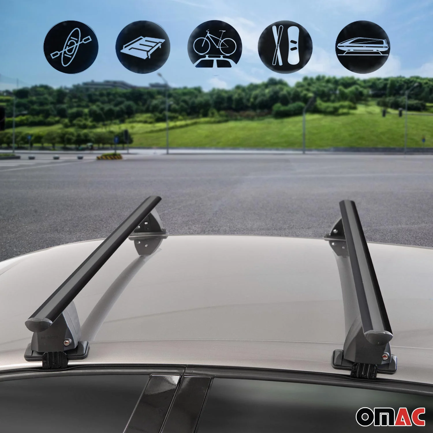Menabo Barres de toit transversales pour Mitsubishi ASX II 2023-2026 Alu Noir 2x - Image 3