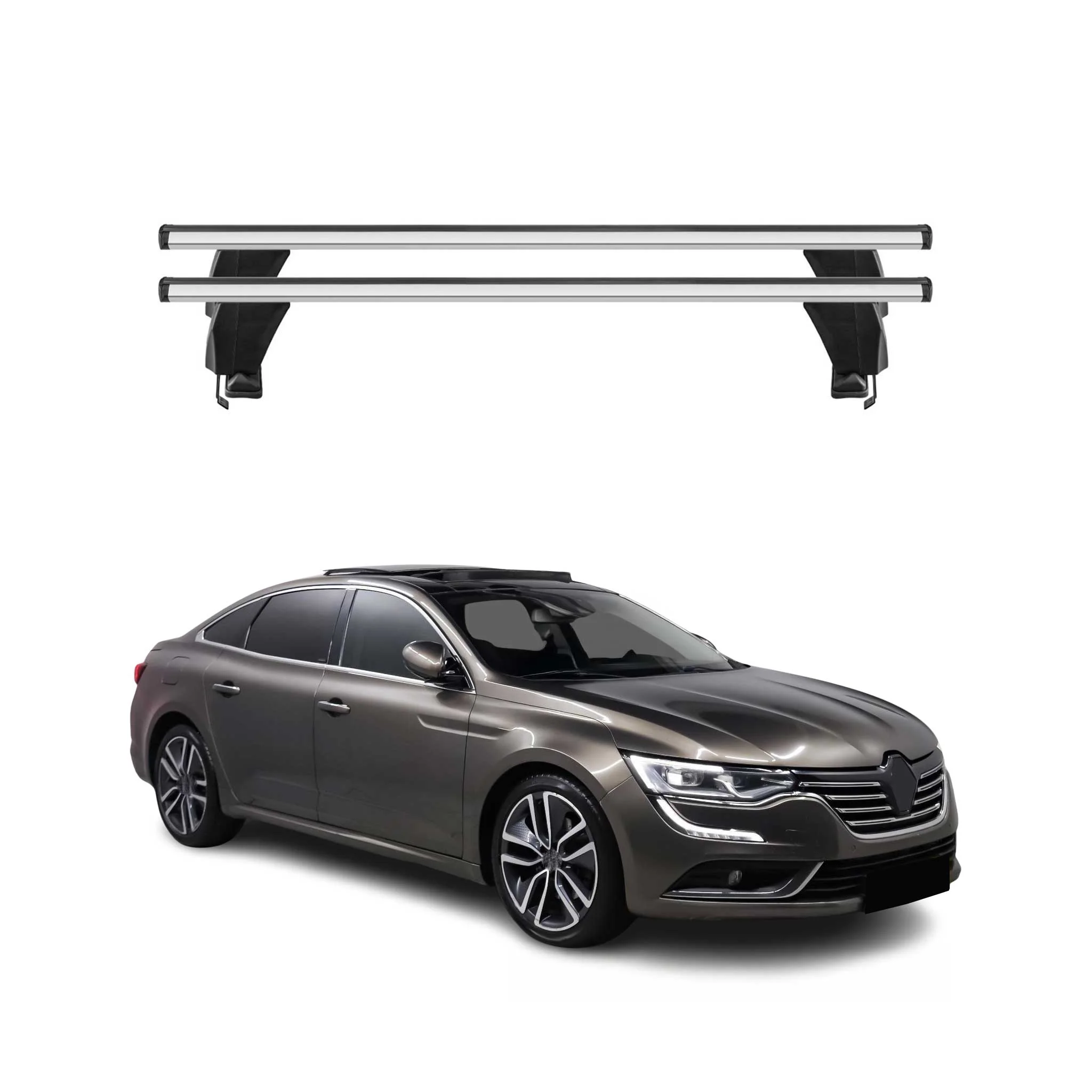 Menabo Barres de toit Transversales pour Renault Talisman 2015-2022 Alu Gris ABE