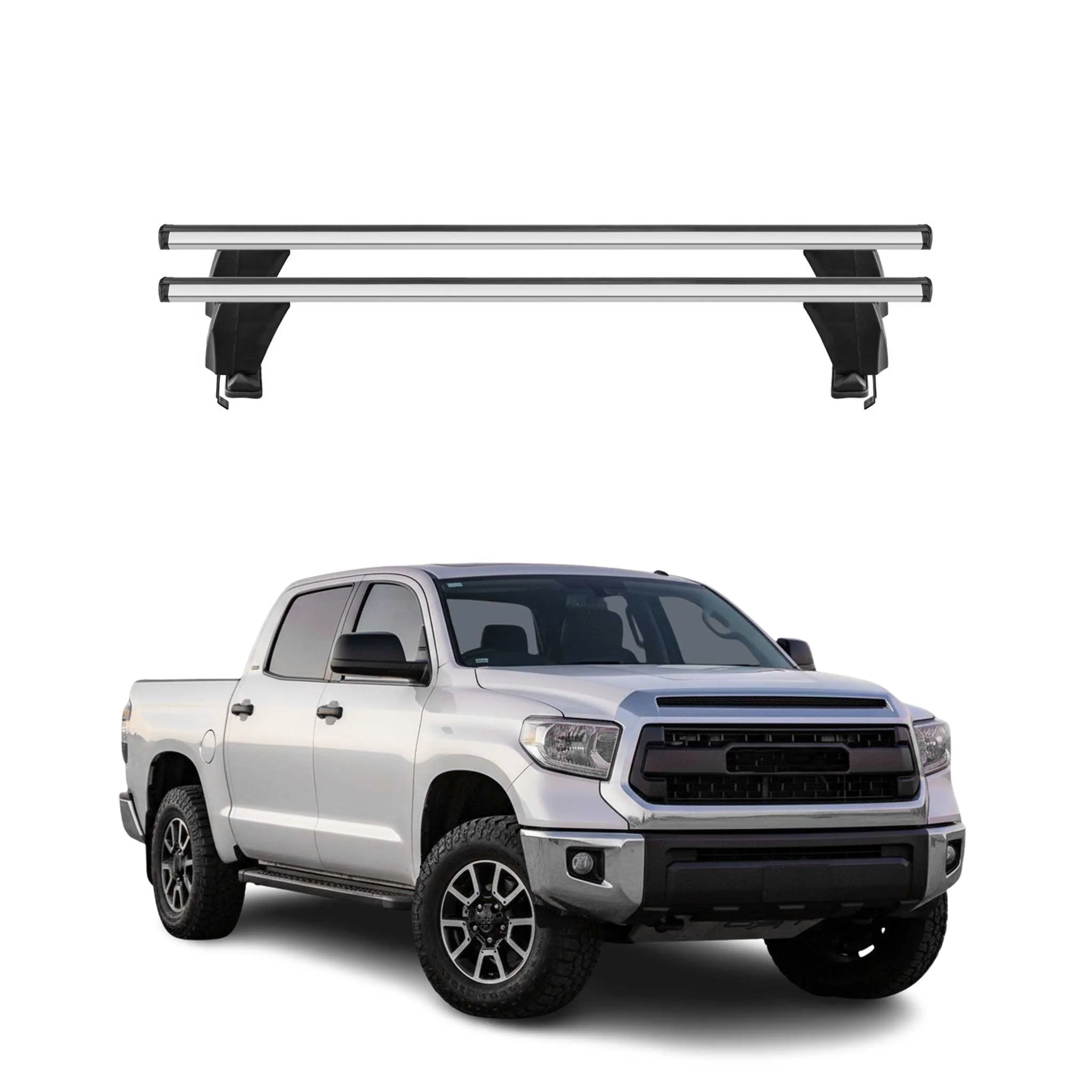 Menabo Barres de toit Transversales pour Toyota Tundra XK50 2014-2021 Alu Gris