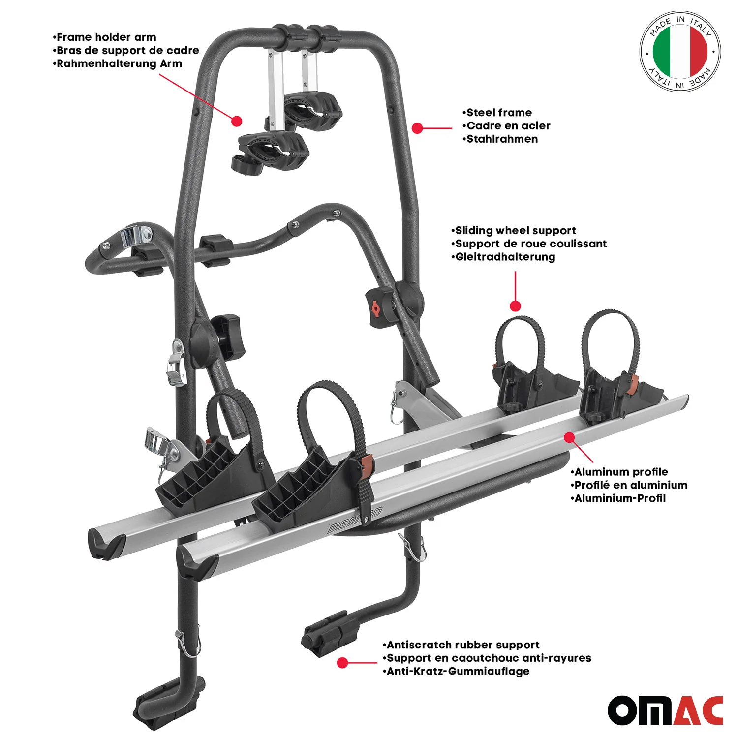 MENABO Porte-vélos sur Hayon pour Nissan NV200 2009-2020 2 Vélos - Image 2