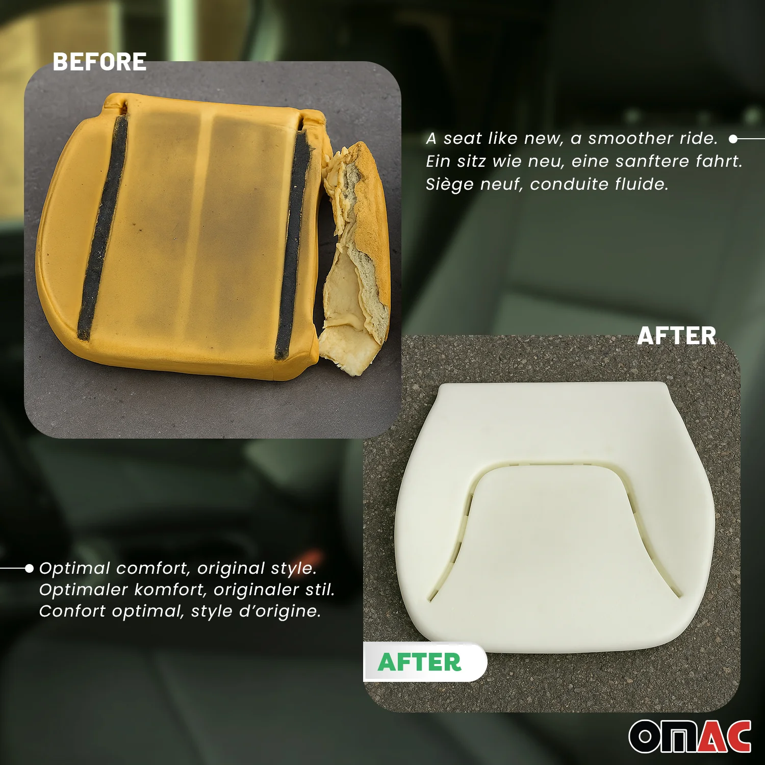 Coussin Mousse d'Assise pour Fiat Fiorino Qubo 2008-2022 Remplacement 1pc - Image 3