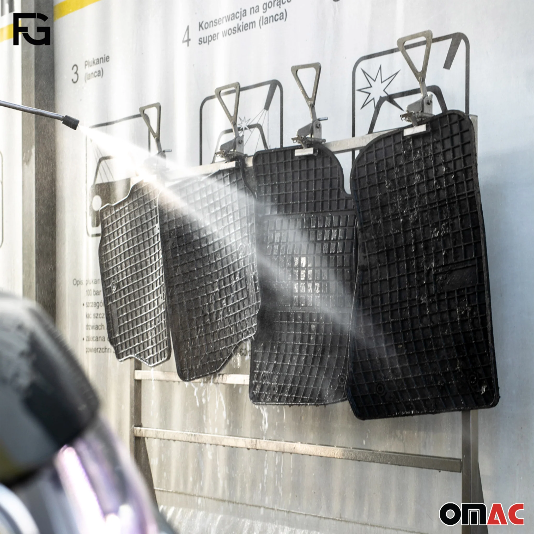 OMAC Tapis de Sol pour Mercedes Classe GLS X167 2020-2026 Caoutchouc Noir - Image 4