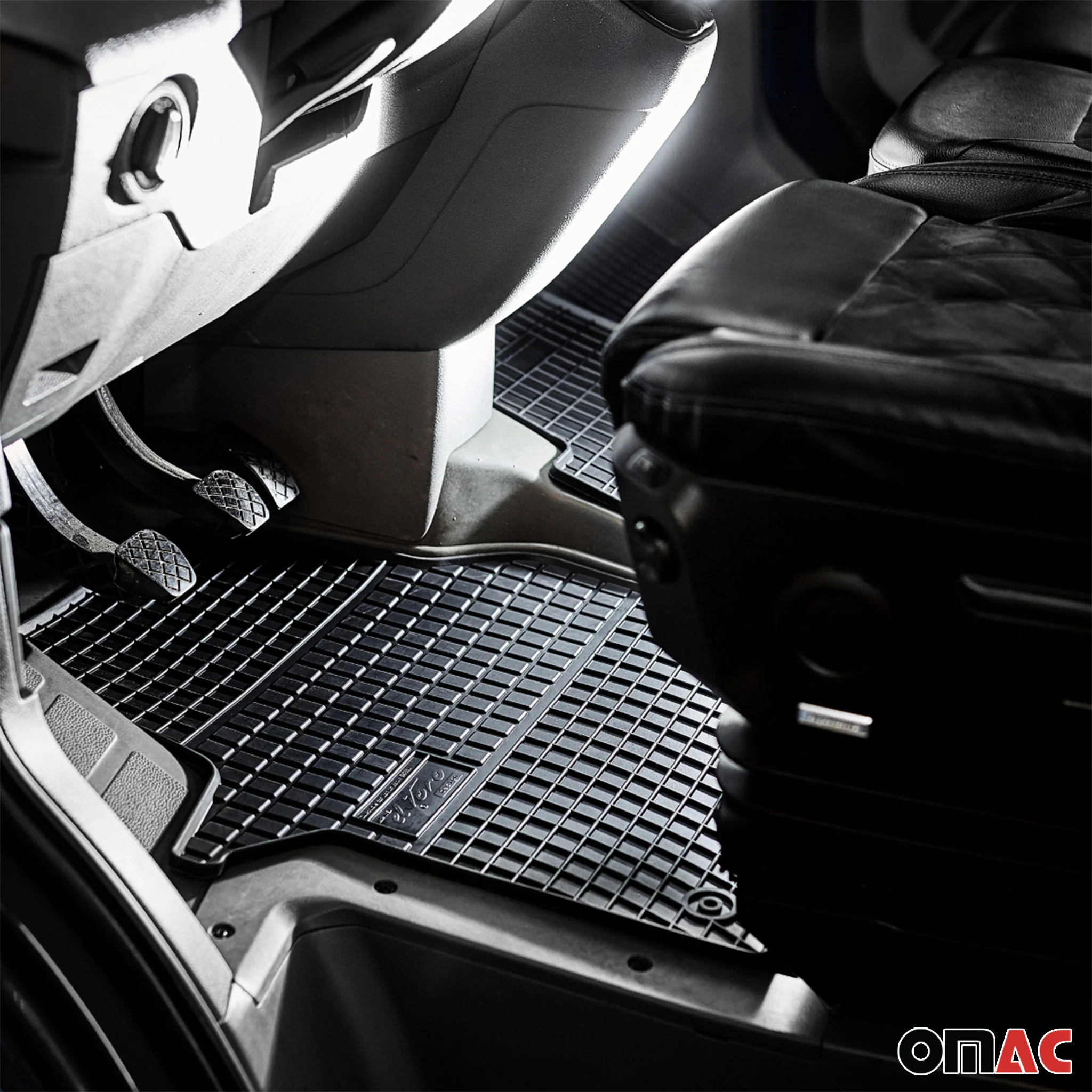 OMAC Tapis de Sol pour Mercedes Classe GLS X167 2020-2026 Caoutchouc Noir - Image 5