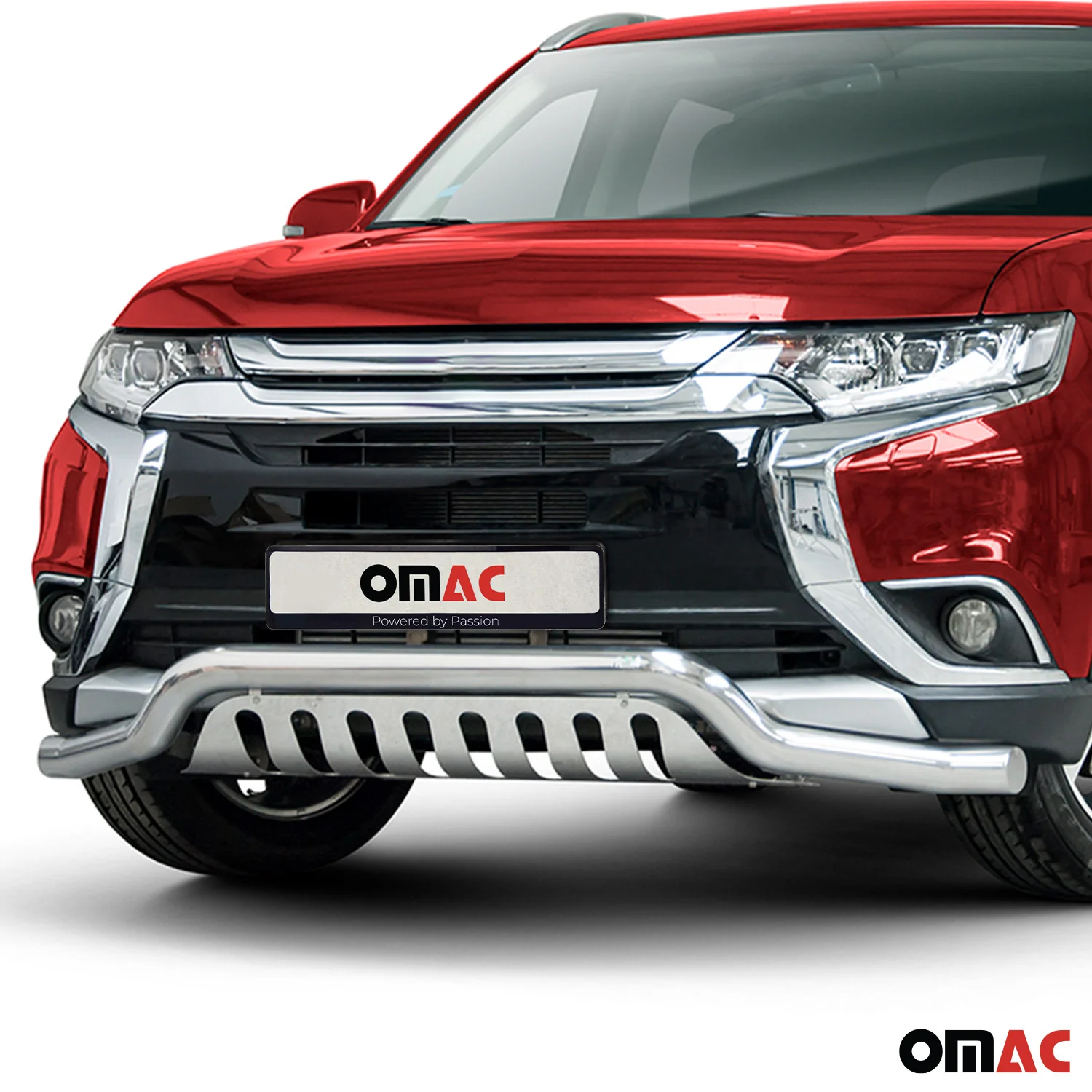 Pare-Buffle Avant Pour Mitsubishi Outlander III 2015-2018 Facelift Acier Argent - Image 2