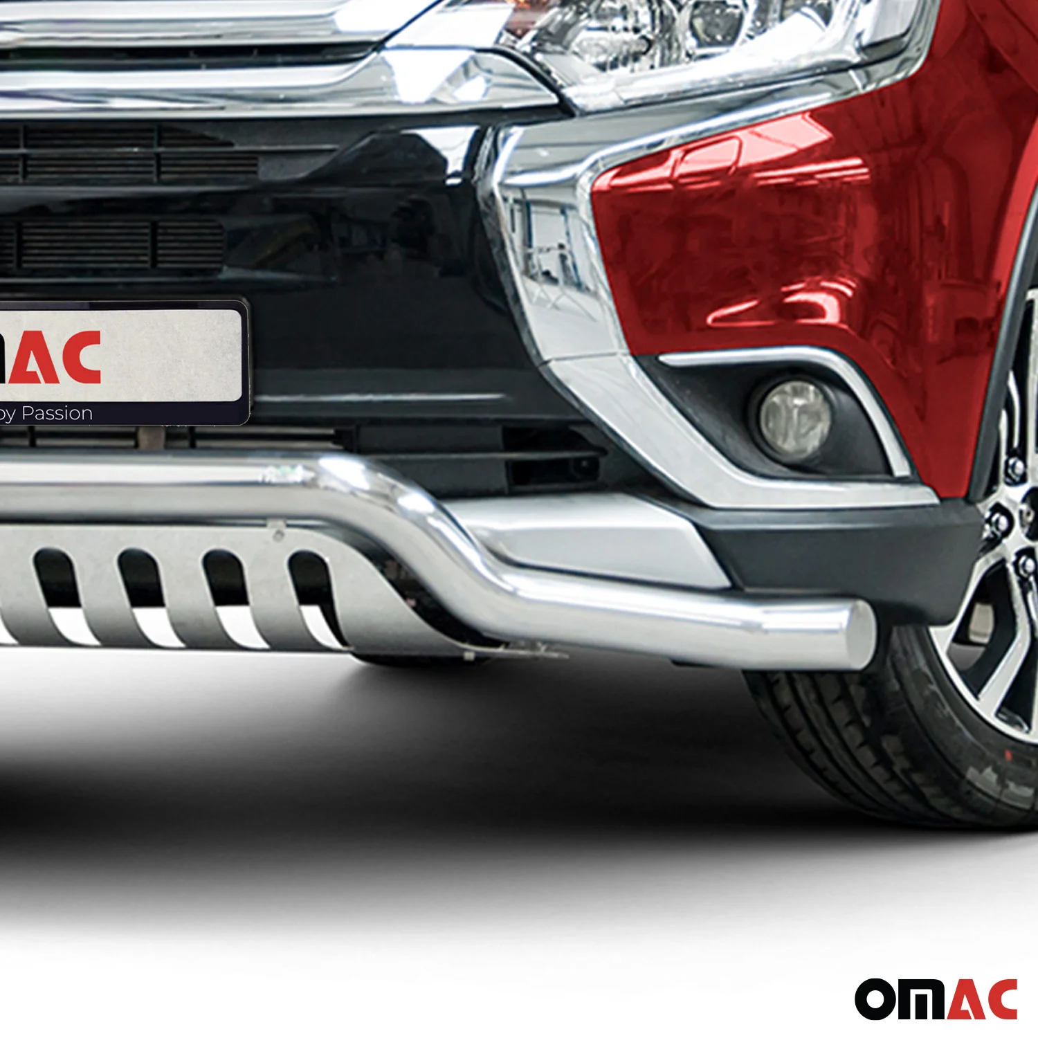 Pare-Buffle Avant Pour Mitsubishi Outlander III 2015-2018 Facelift Acier Argent - Image 3
