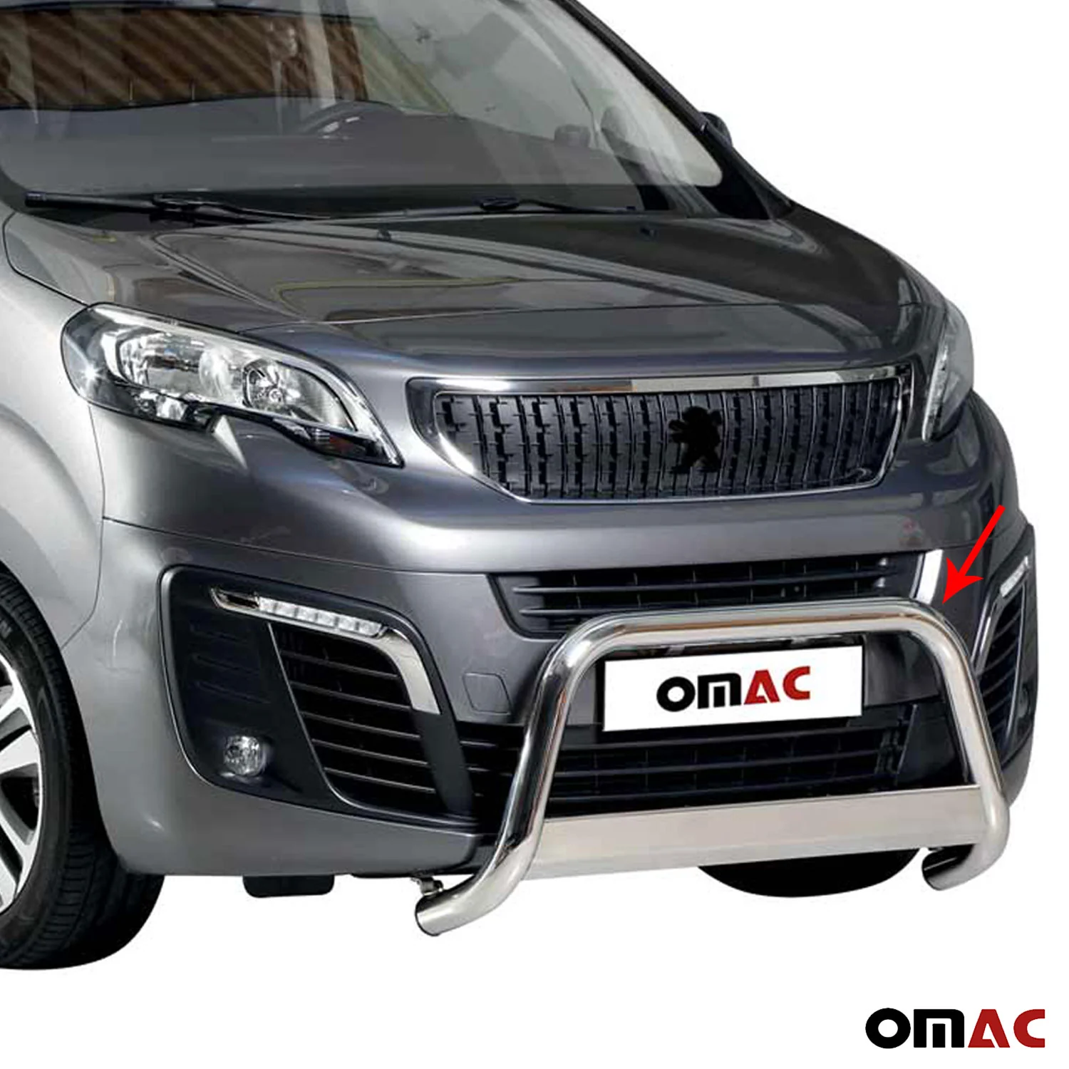 Pare-buffle Avant pour Peugeot Expert Traveller 2016-2026 63 mm en Acier Gris - Image 3