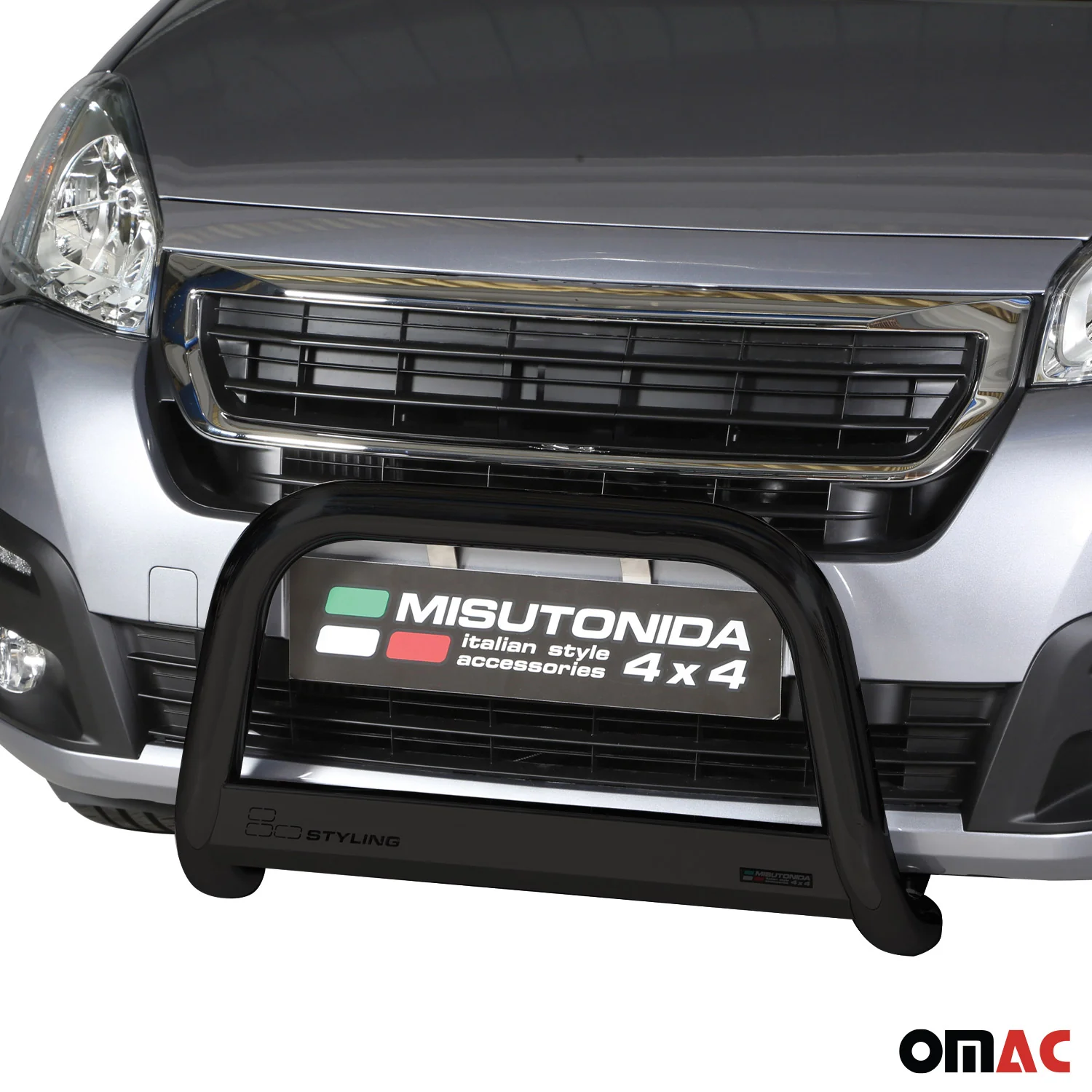 Pare-buffle Avant pour Peugeot Partner 2018-2026 63 mm en Acier Noir - Image 2