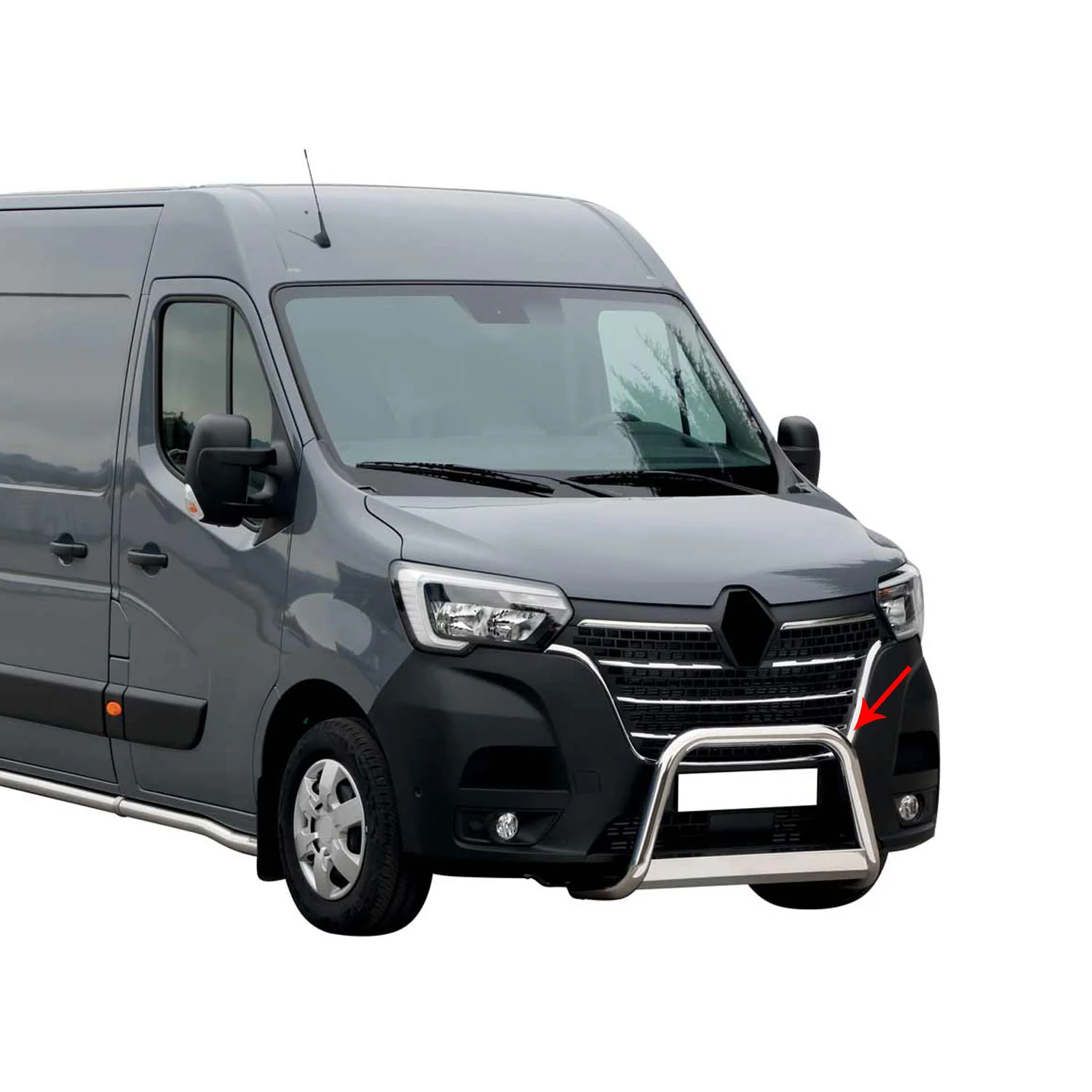 Pare-buffle Avant pour Renault Master 2019-2023 63 mm en Acier Gris - Image 9