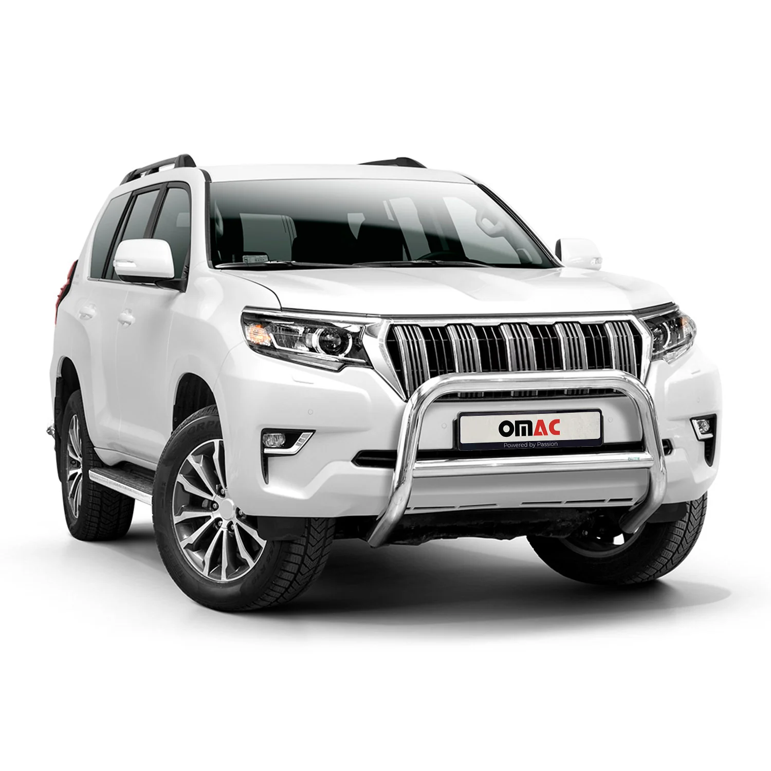 Pare-Buffle Avant Pour Toyota Land Cruiser 150 2019-2023 Argent en Acier